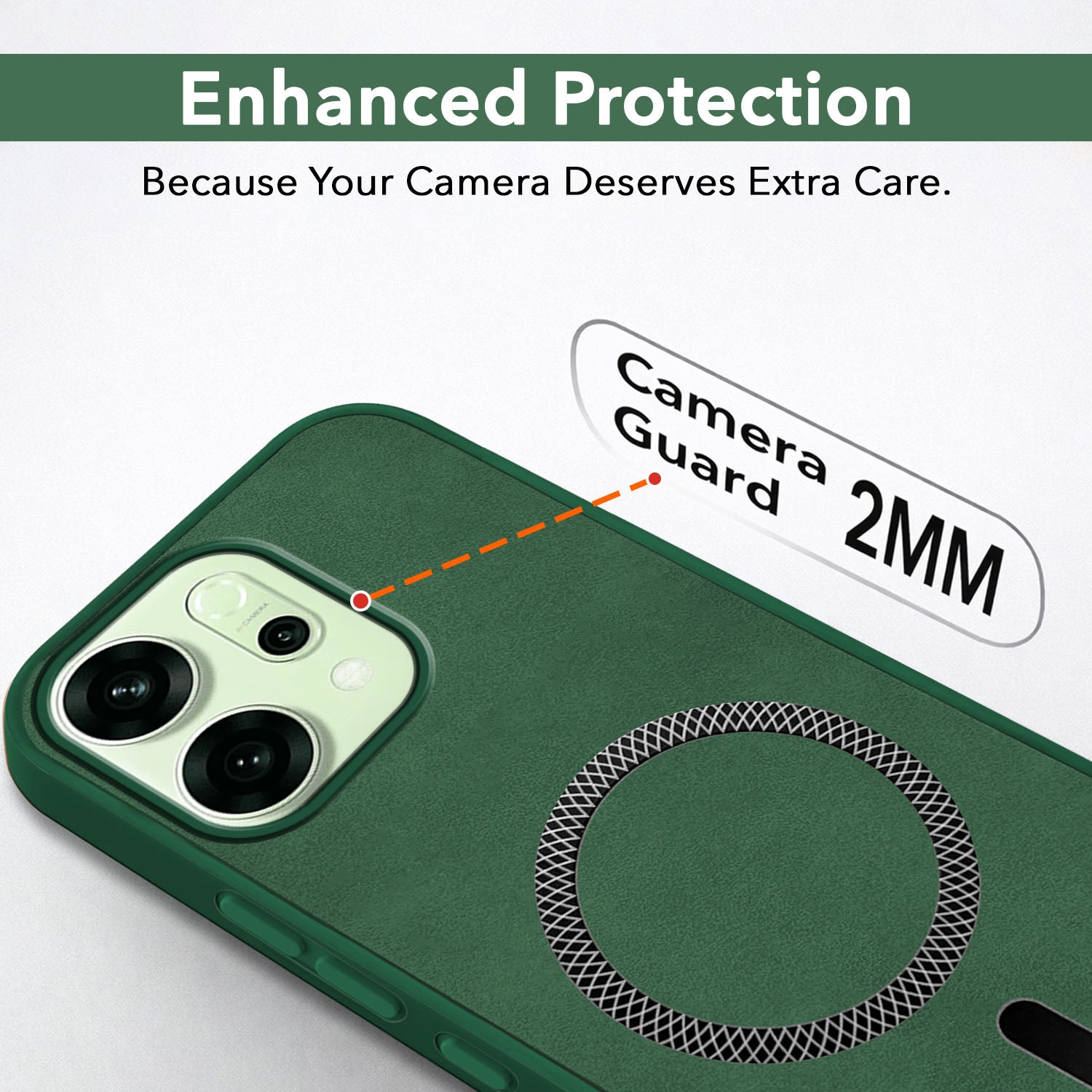 For Oppo Reno14 5G | Oppo Reno 14 5G Back Cover Case Leather Finish (MagSafe Compatible Wireless Charging | Soft Touch | Camera Bump Protection)