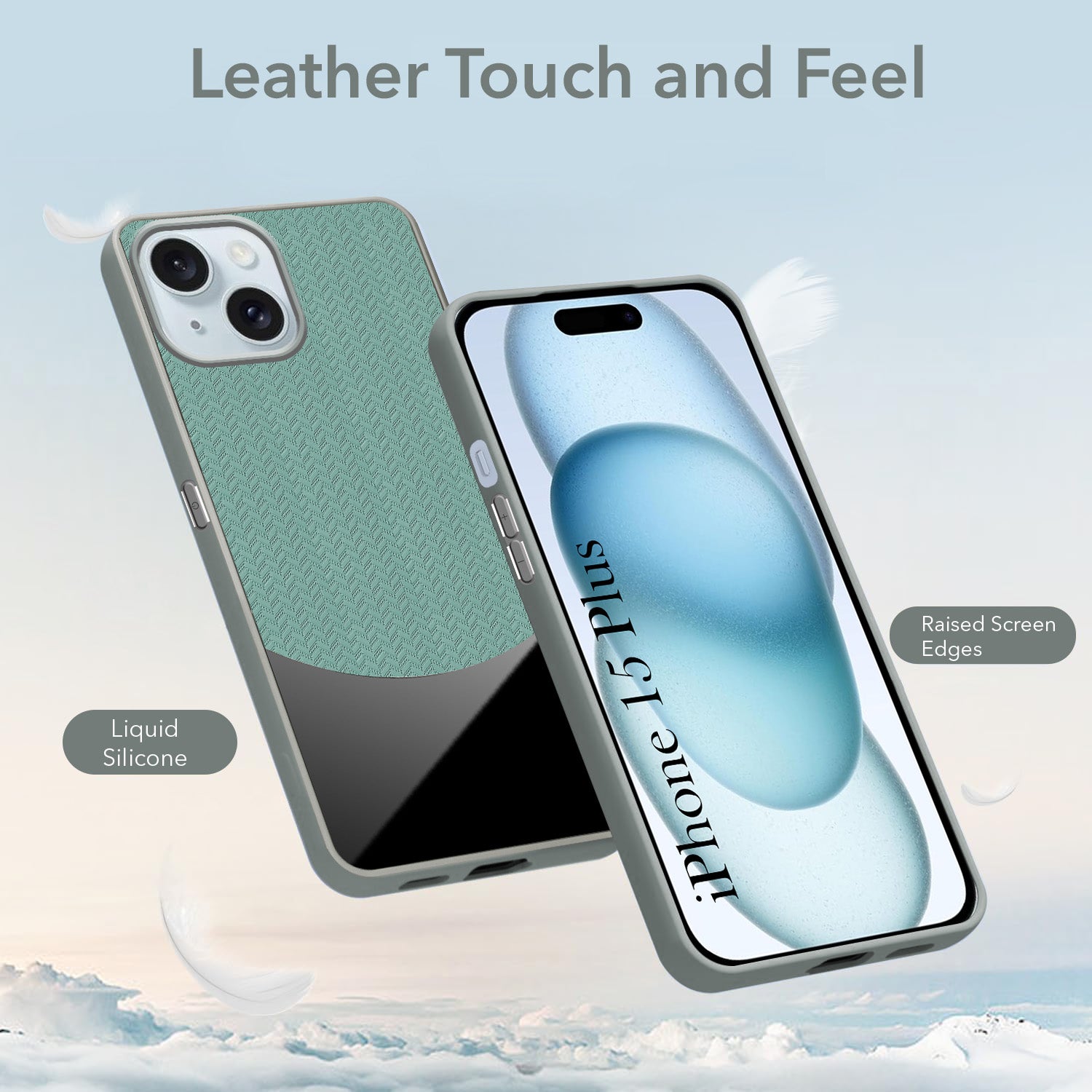 For iPhone 15 Plus Back Cover Case (Elegant PU Leather Finish | Premium Minimalist Professional | Camera Protection Bump)