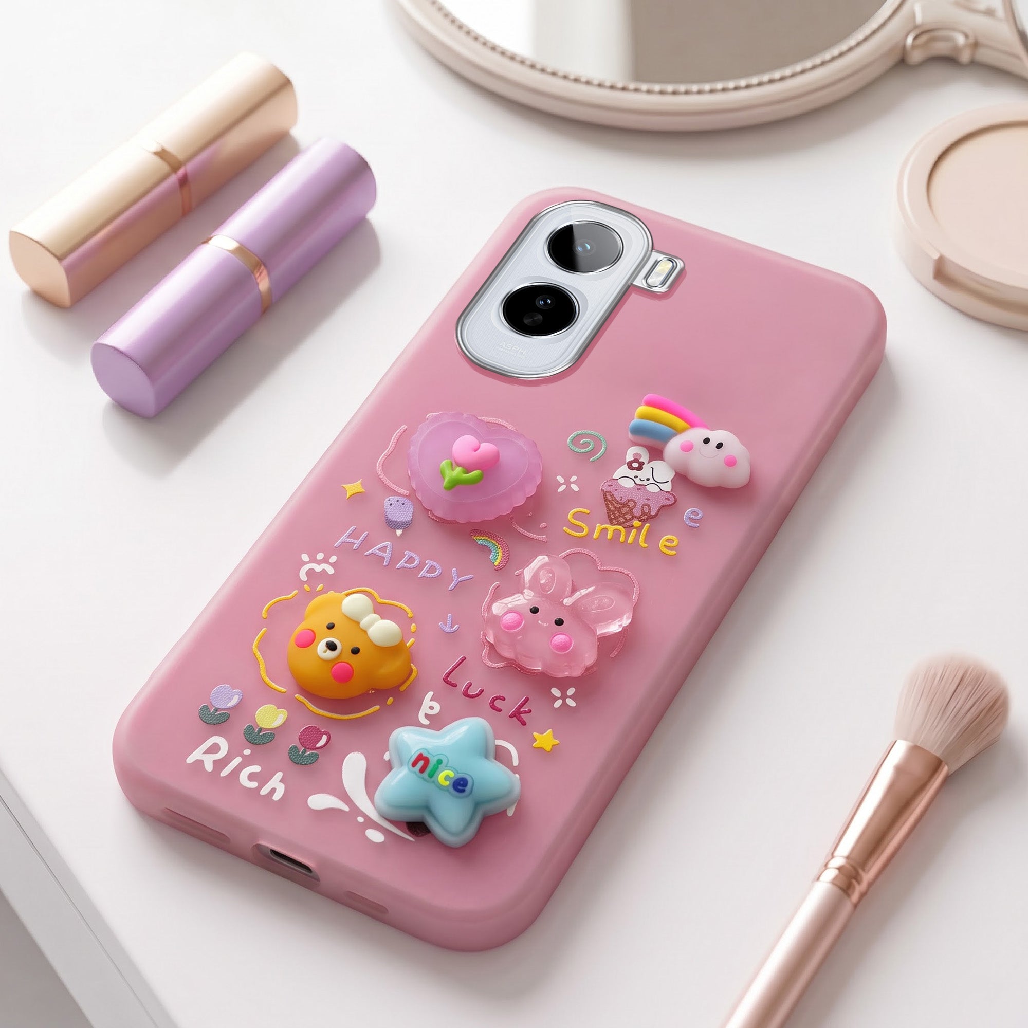 For Vivo T5 Pro 5G Back Cover Case (3D Cute Cartoons | Hard Back Side Soft | Matte Premium Finish | HD Printing)