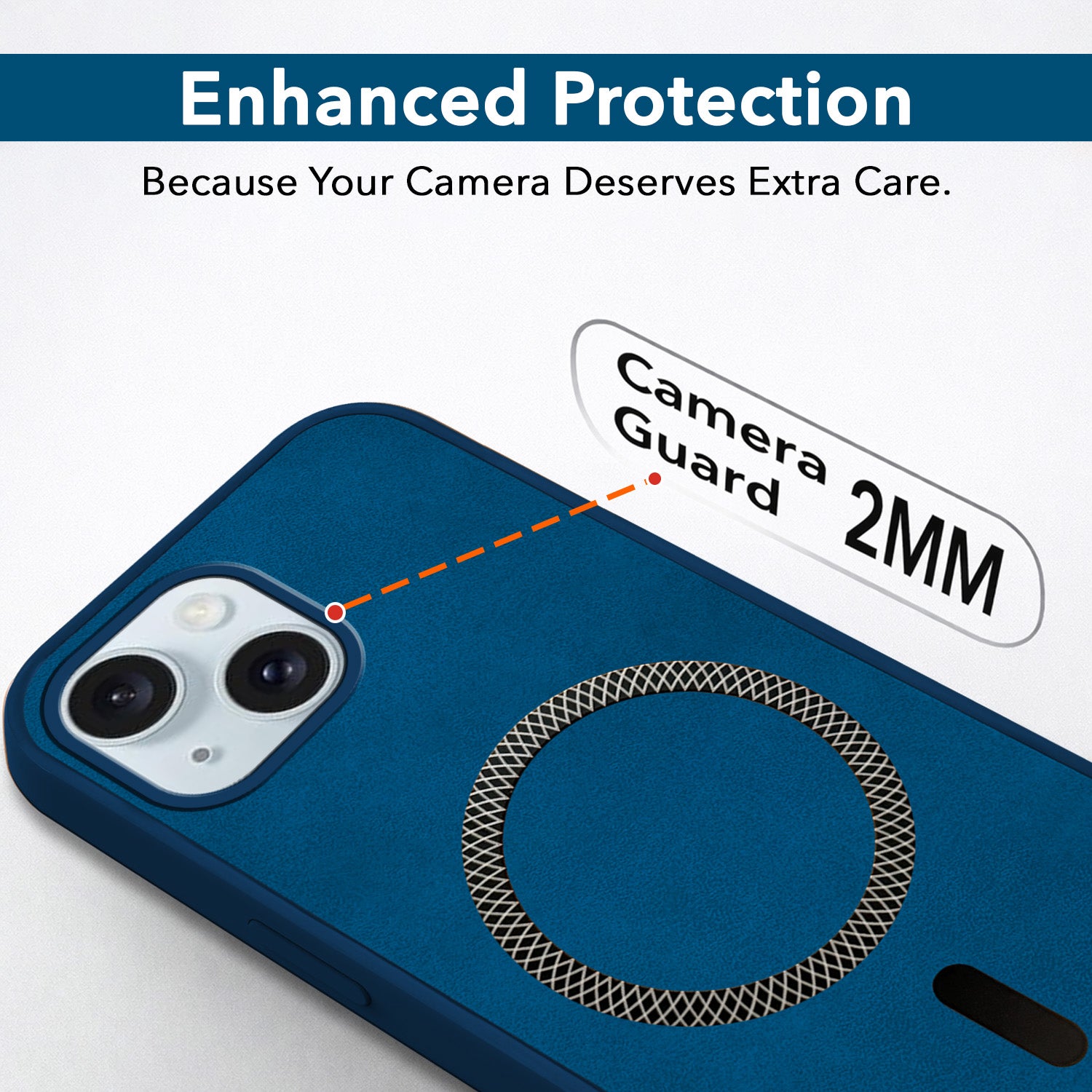 For Apple iPhone 13 Back Cover Case (Sleek Leather Finish | MagSafe Compatible Wireless Charging | Camera Bump Protection)