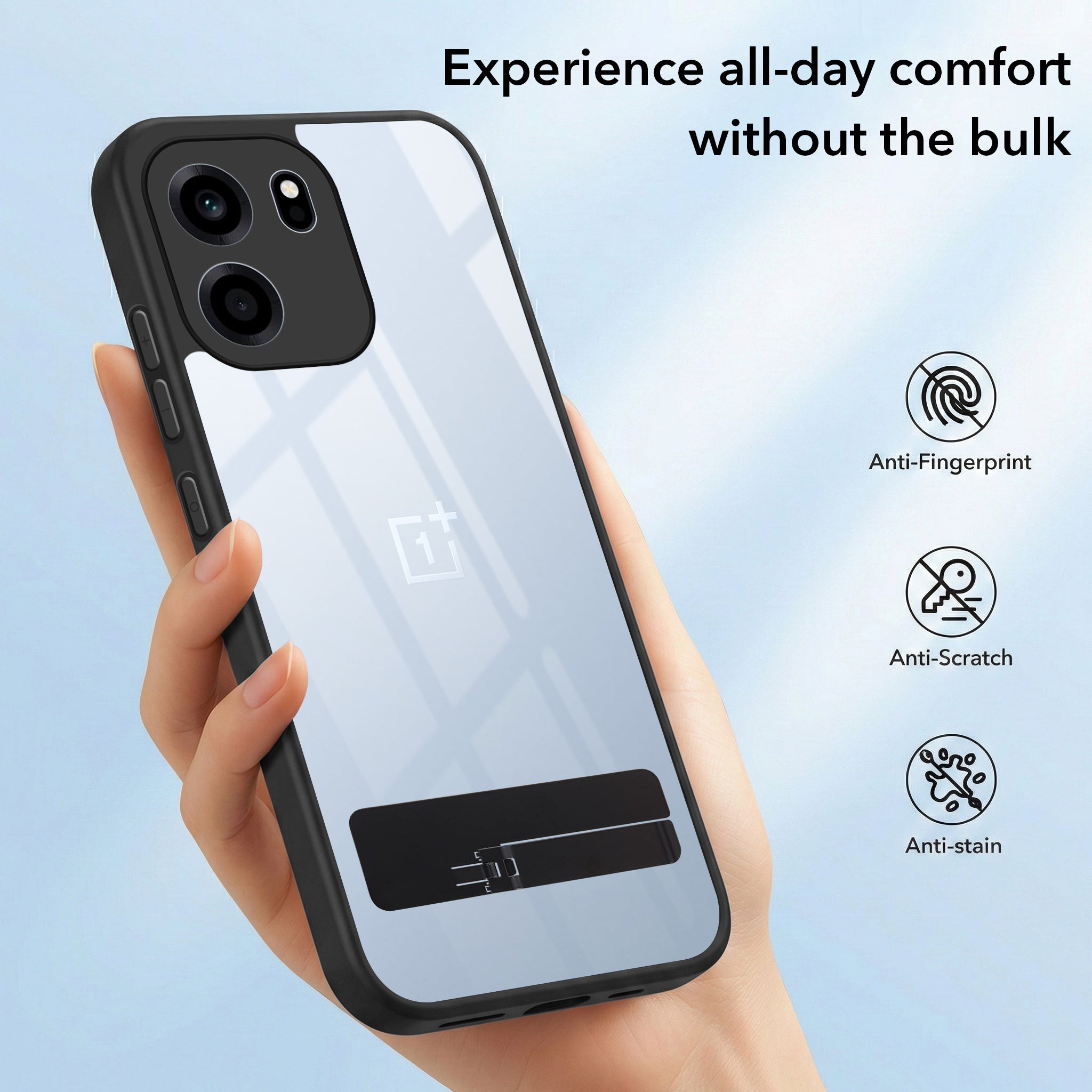 For Oneplus Nord CE 6 Back Cover Case (Built-in Stand | Lifetime Anti Yellow | Kickstand Shockproof | Camera Protection | MagSafe Compatible)