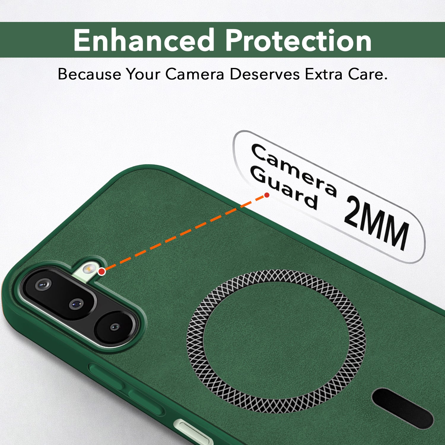 For Samsung Galaxy M16 5G | Samsung Galaxy F16 5G Back Cover Case Leather Finish (MagSafe Compatible Wireless Charging | Soft Touch | Camera Bump Protection)
