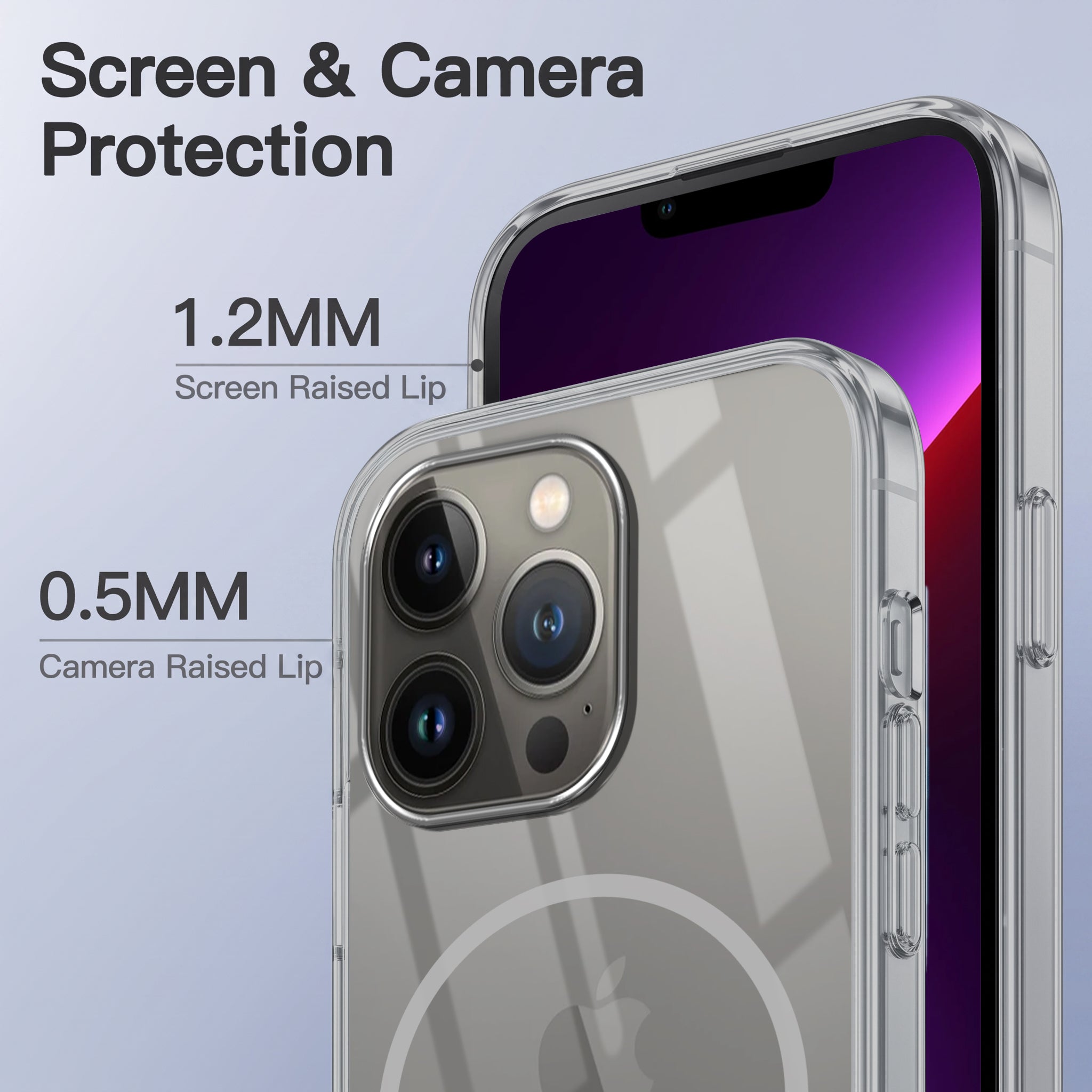 For Apple iPhone 13 Pro Max Back Case Cover Crystal Anti Yellow (Unbreakable PC | MagSafe Wireless Charging Support |Camera Protection Bump)