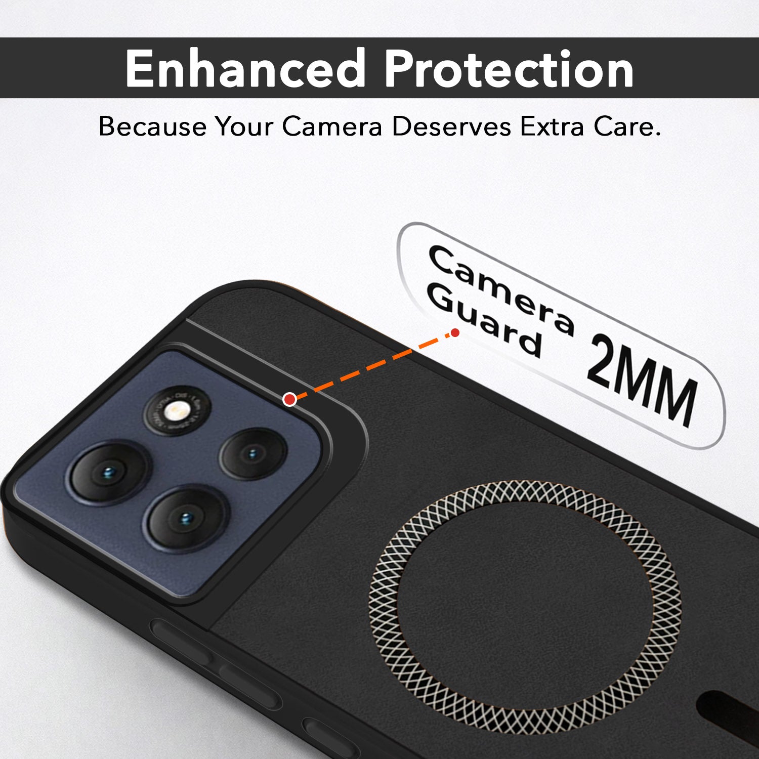 For Motorola Moto G86 Power Back Cover Case Leather Finish (MagSafe Compatible Wireless Charging | Soft Touch | Camera Bump Protection)