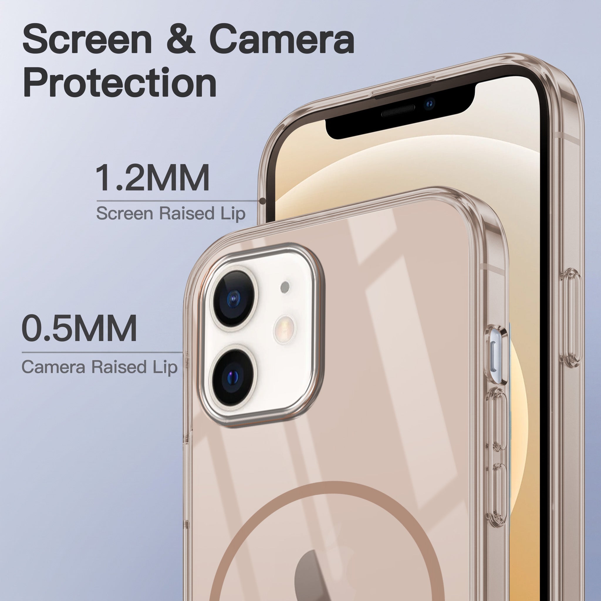 For Apple iPhone 12 Back Case Cover Crystal Anti Yellow (Unbreakable PC | MagSafe Wireless Charging Support |Camera Protection Bump)