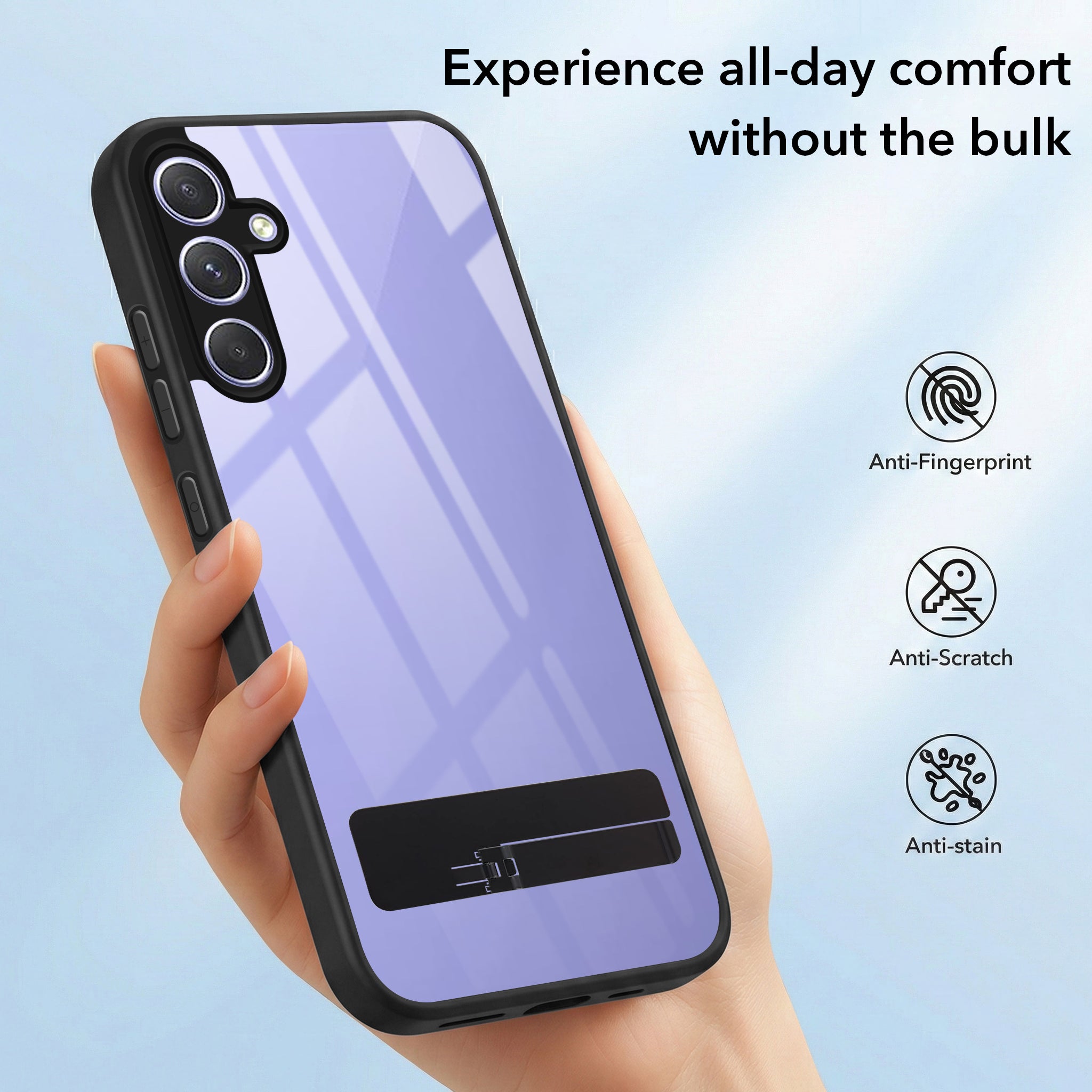 For Samsung Galaxy A54 5G Back Cover Case (Built-in Stand | Lifetime Anti Yellow | Kickstand Shockproof | Camera Protection | MagSafe Compatible)
