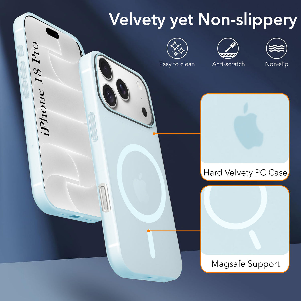 For Apple iPhone 18 Pro Back Cover Case (Frosted Matte Feel | MagSafe Compatible Wireless Charging)