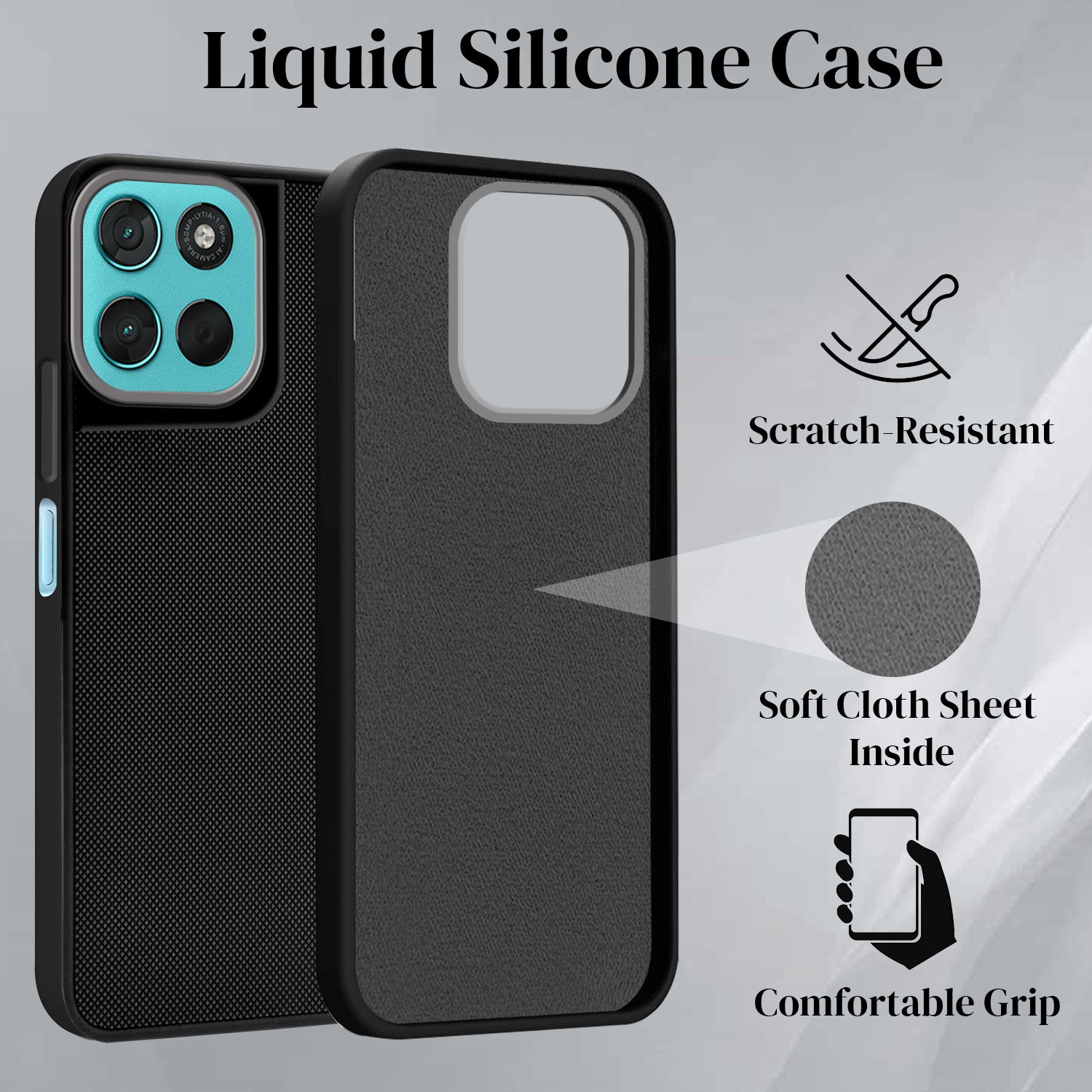 For Motorola Moto G67 Power | G57 Power Back Cover Case Rubberised (Textured Grip Design | Micro-Fiber Cloth Inside | Slim and Light Weight | Soft Touch and Feel)