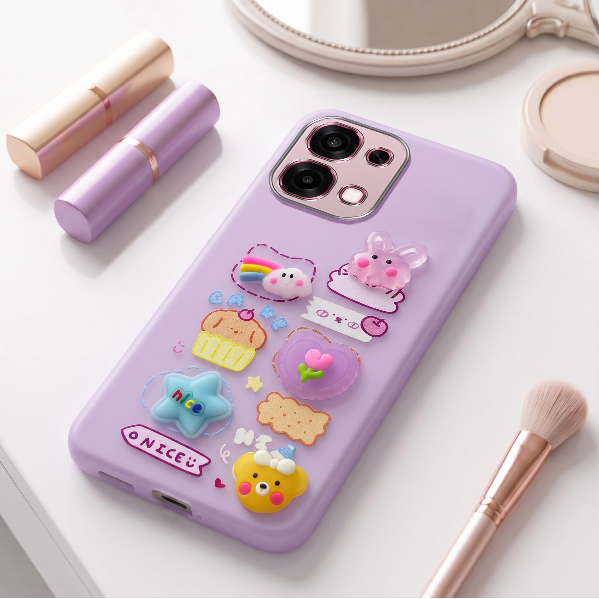 For Oppo F31 5G | Oppo F33 5G Back Cover Case (3D Cute Cartoons | Hard Back Side Soft | Matte Premium Finish | HD Printing)