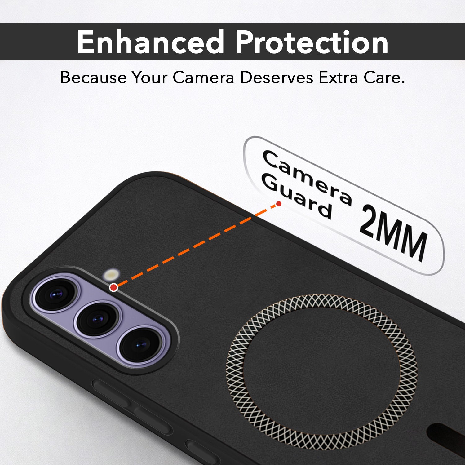 For Samsung Galaxy S24 Back Cover Case (Sleek Leather Finish | MagSafe Compatible Wireless Charging | Camera Bump Protection)