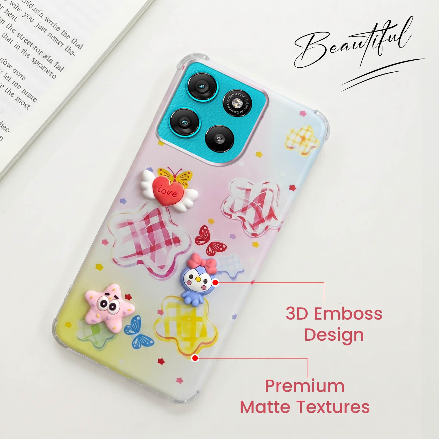 For Motorola Moto G67 Power | G57 Power Back Cover Case (3D Cute Cartoons | Hard Back Side Soft | Matte Premium Finish | HD Printing)