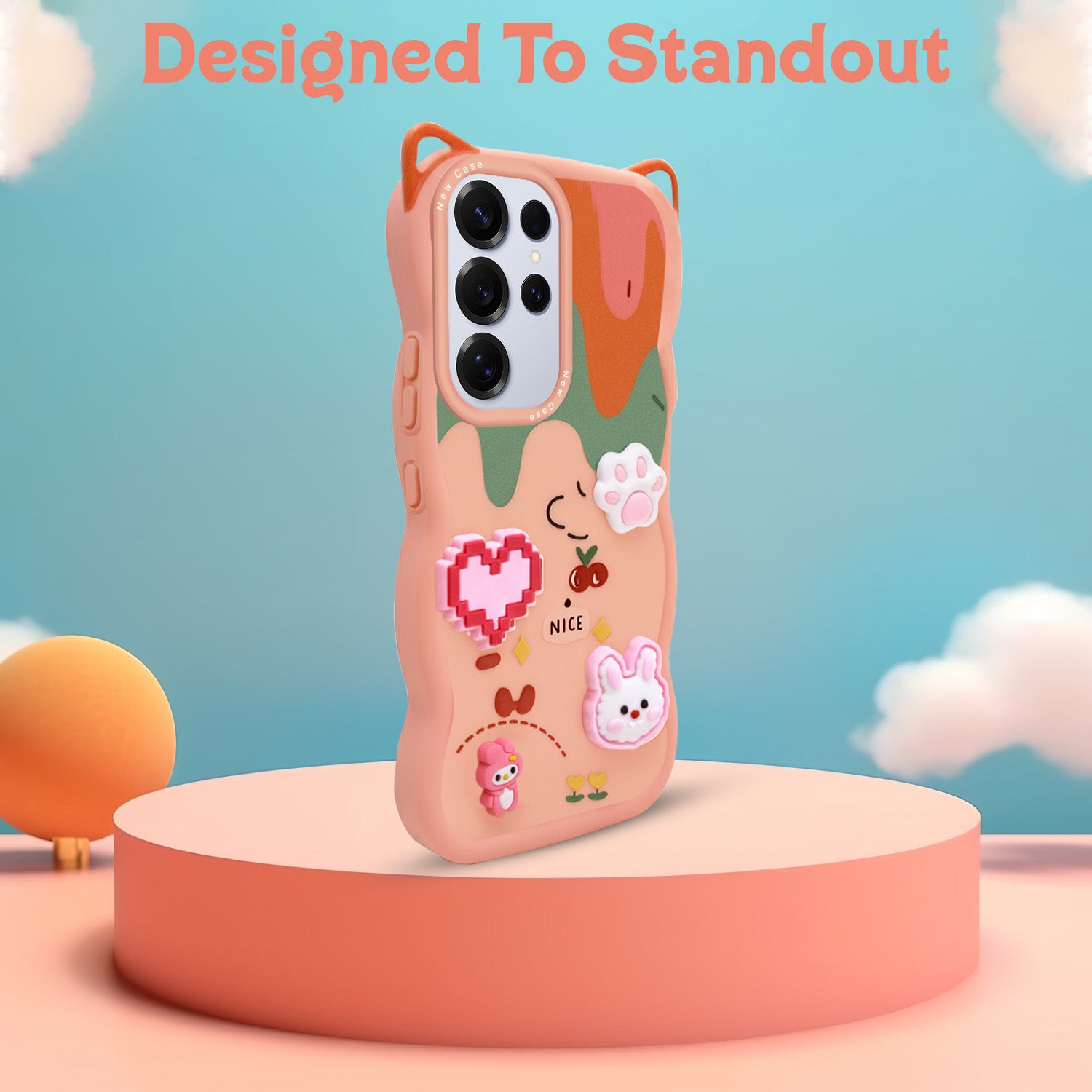 For Samsung Galaxy S25 Ultra Back Case Cover Strap (3D embossed Figures | Strap Holder | 360* Soft Cushion with Camera Bump)