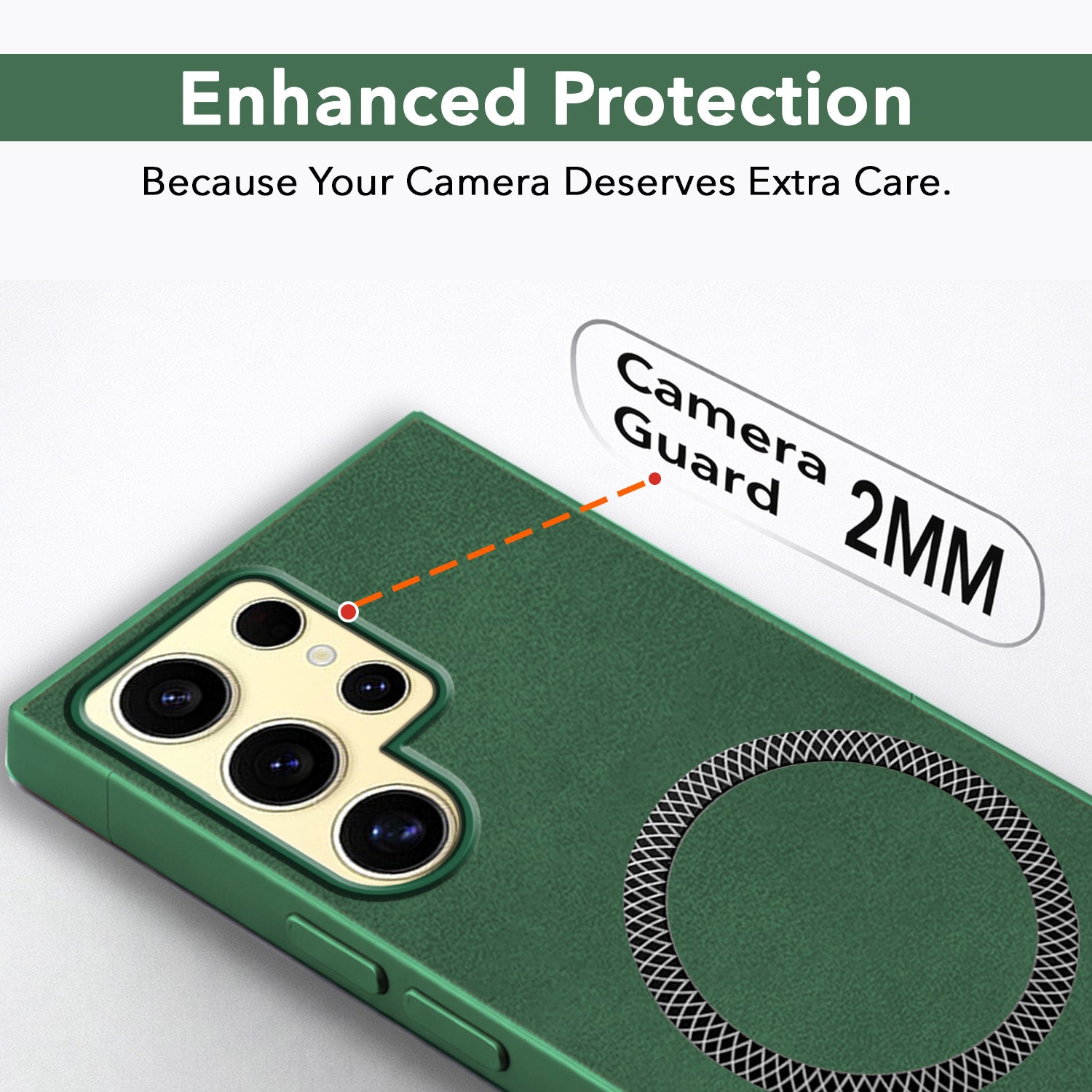 For Samsung Galaxy S24 Ultra Back Cover Case (Sleek Leather Finish | MagSafe Compatible Wireless Charging | Camera Bump Protection)