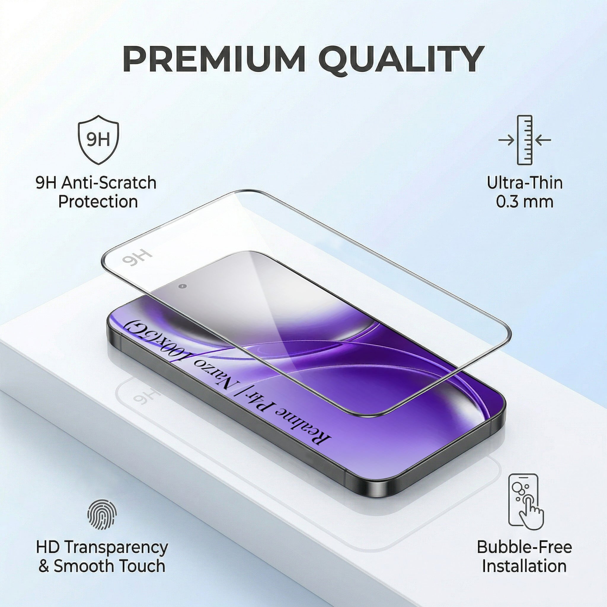 For Realme P4R 5G | Realme Narzo 100X 5G Combo with Back Cover and 9H Tempered Glass (Lifetime Anti-Yellow | Crystal Clear Shockproof | Oleophobic Coating Screen Glass)