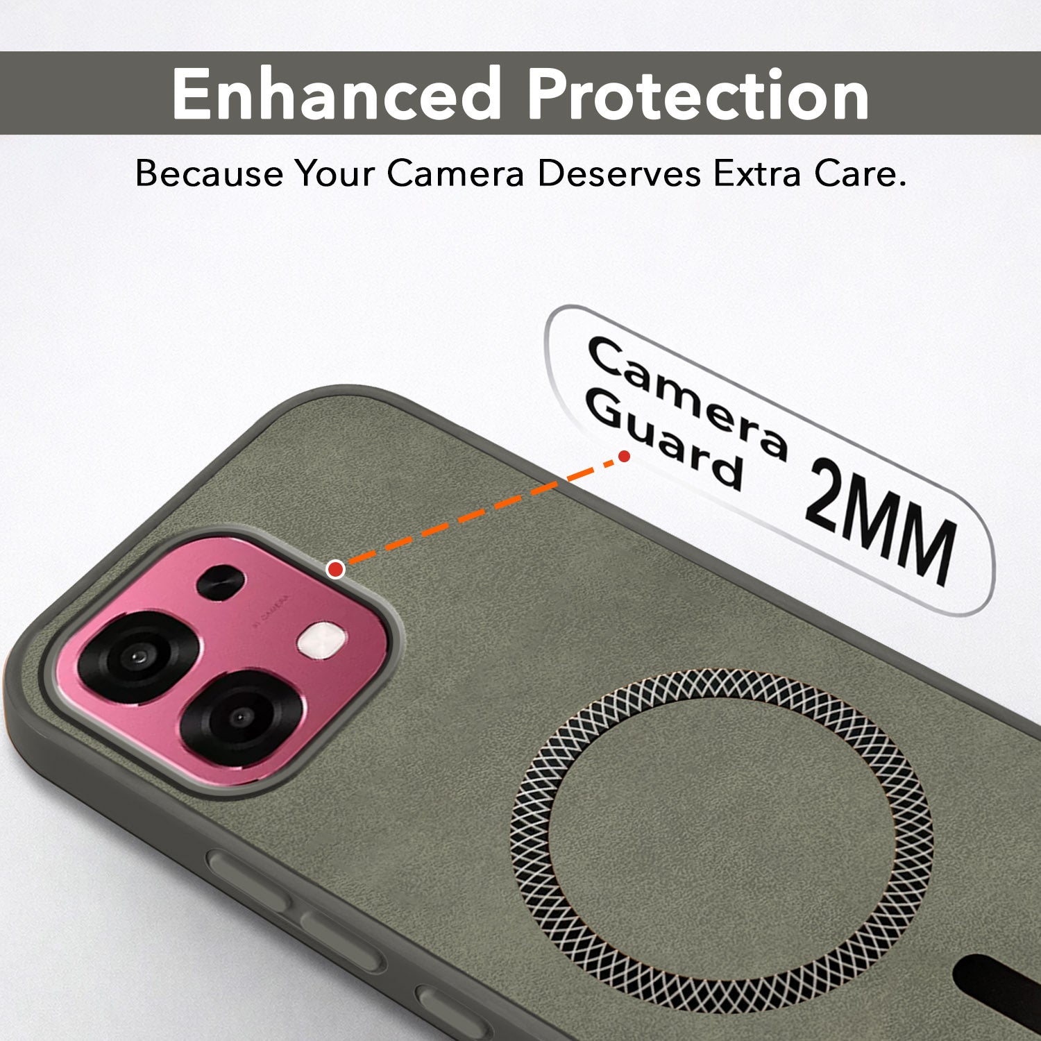 For Oppo F31 5G | Oppo F33 5G Back Cover Case Leather Finish (MagSafe Compatible Wireless Charging | Soft Touch | Camera Bump Protection)