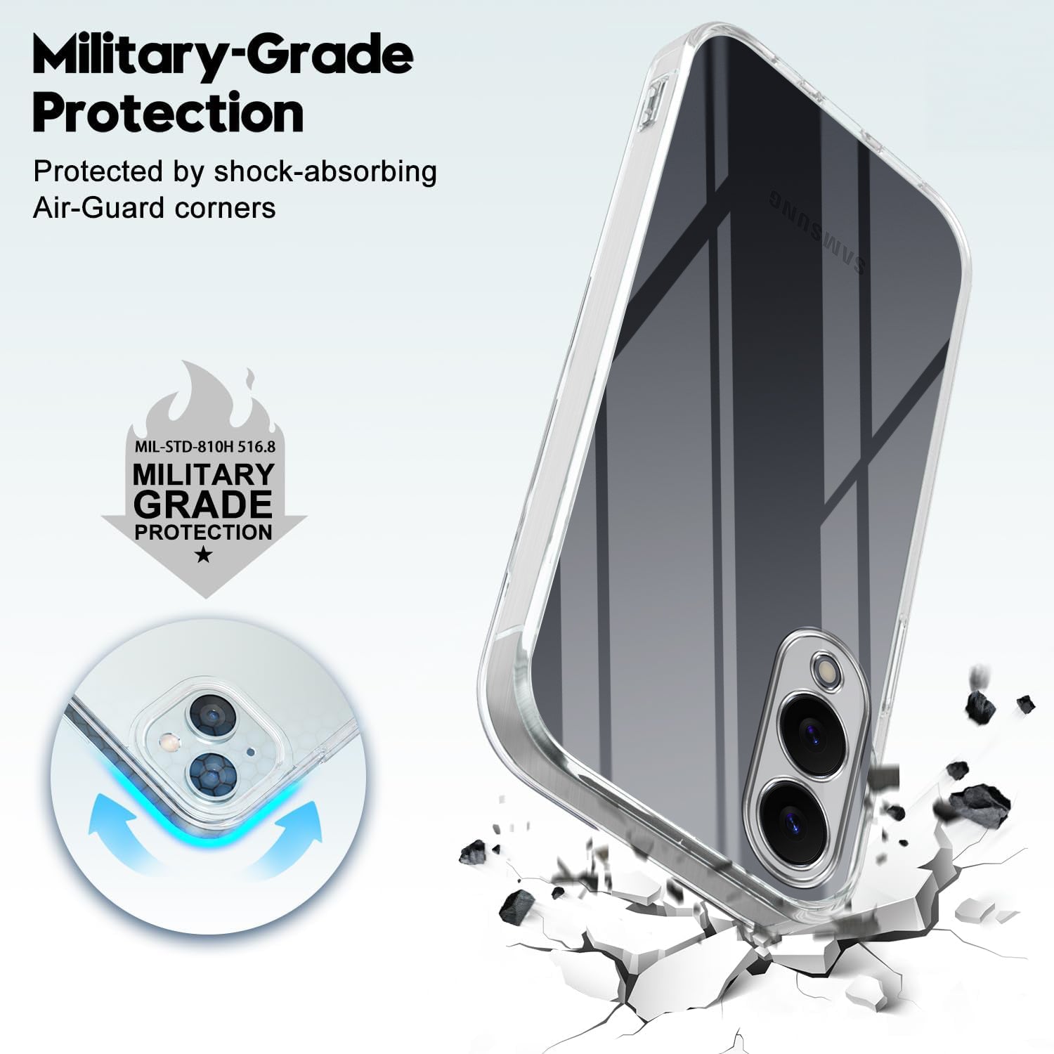 For Samsung Galaxy S25 Edge Back Cover Case Silicone (Clear Shockproof Case with Camera Protection | Soft and Flexible | Transparent)