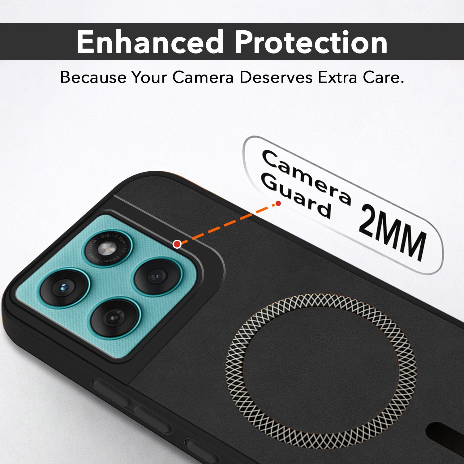 For Motorola Moto Edge 60 Fusion Back Cover Case Leather Finish (MagSafe Compatible Wireless Charging | Soft Touch | Camera Bump Protection)