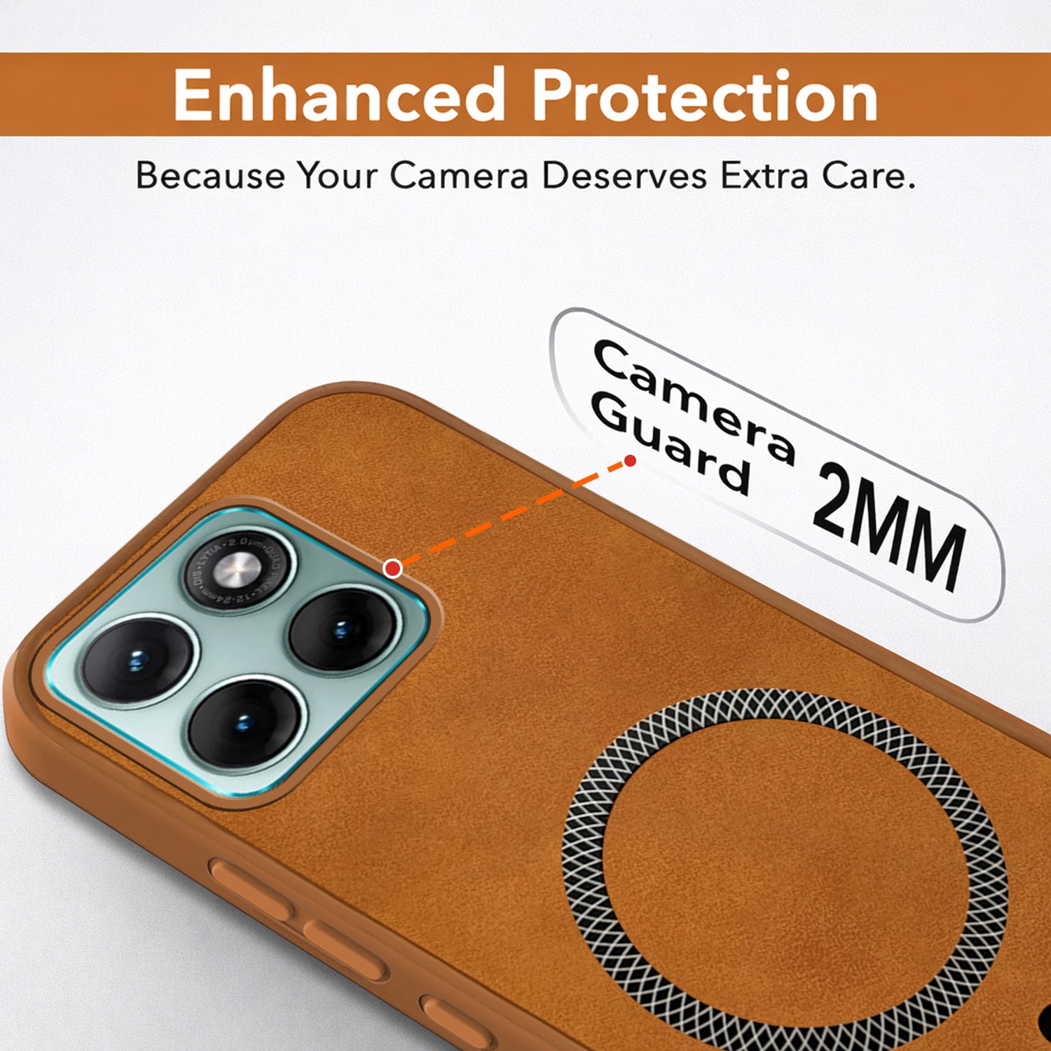 For Motorola Moto Edge 70 Fusion Back Cover Case Leather Finish (MagSafe Compatible Wireless Charging | Soft Touch | Camera Bump Protection)
