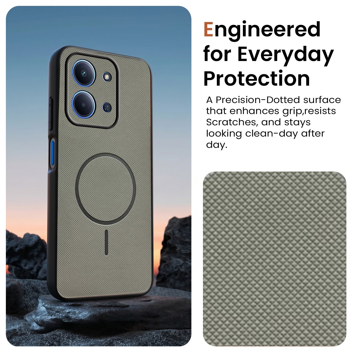 For Redmi 15C Back Cover Case PU Leather (Texture Grip Design | Professional Minimalist | Camera Protection | Soft and Flexible)