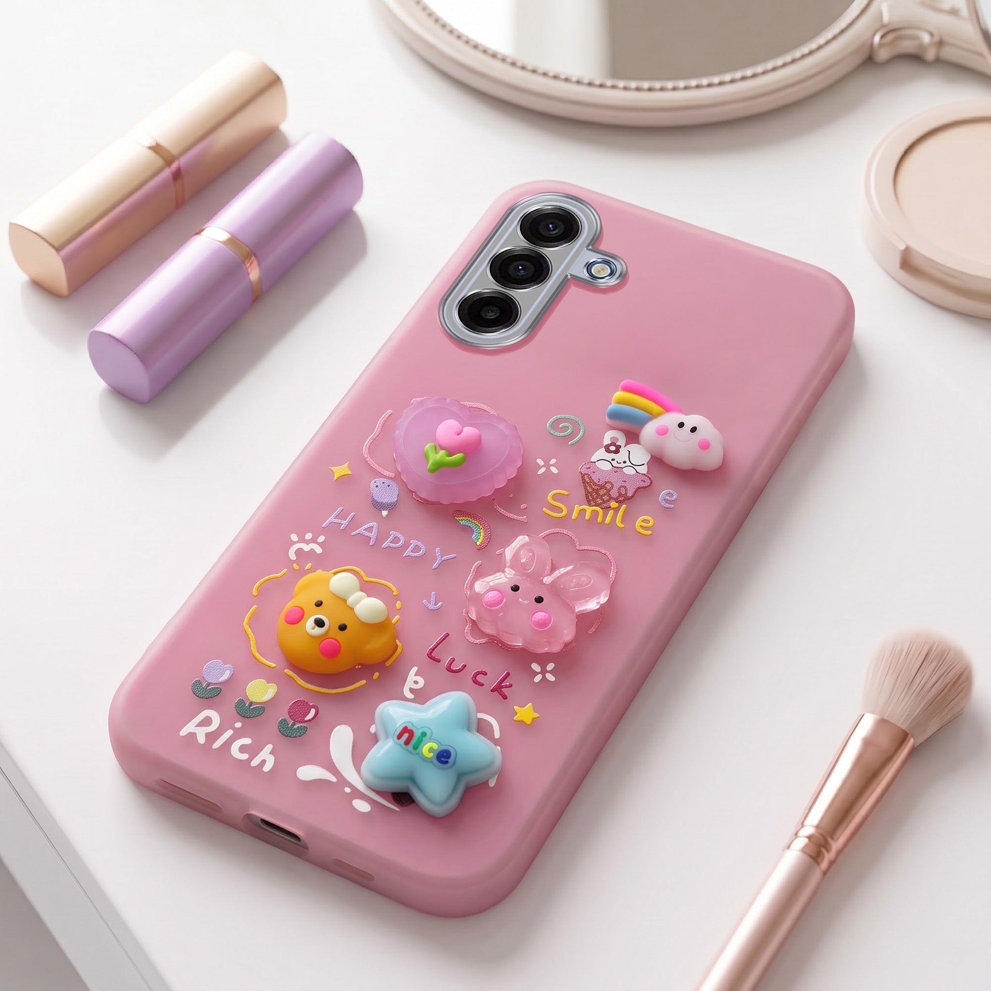For Samsung A17 |F17 |M17 5G Back Cover Case (3D Cute Cartoons | Hard Back Side Soft | Matte Premium Finish | HD Printing)
