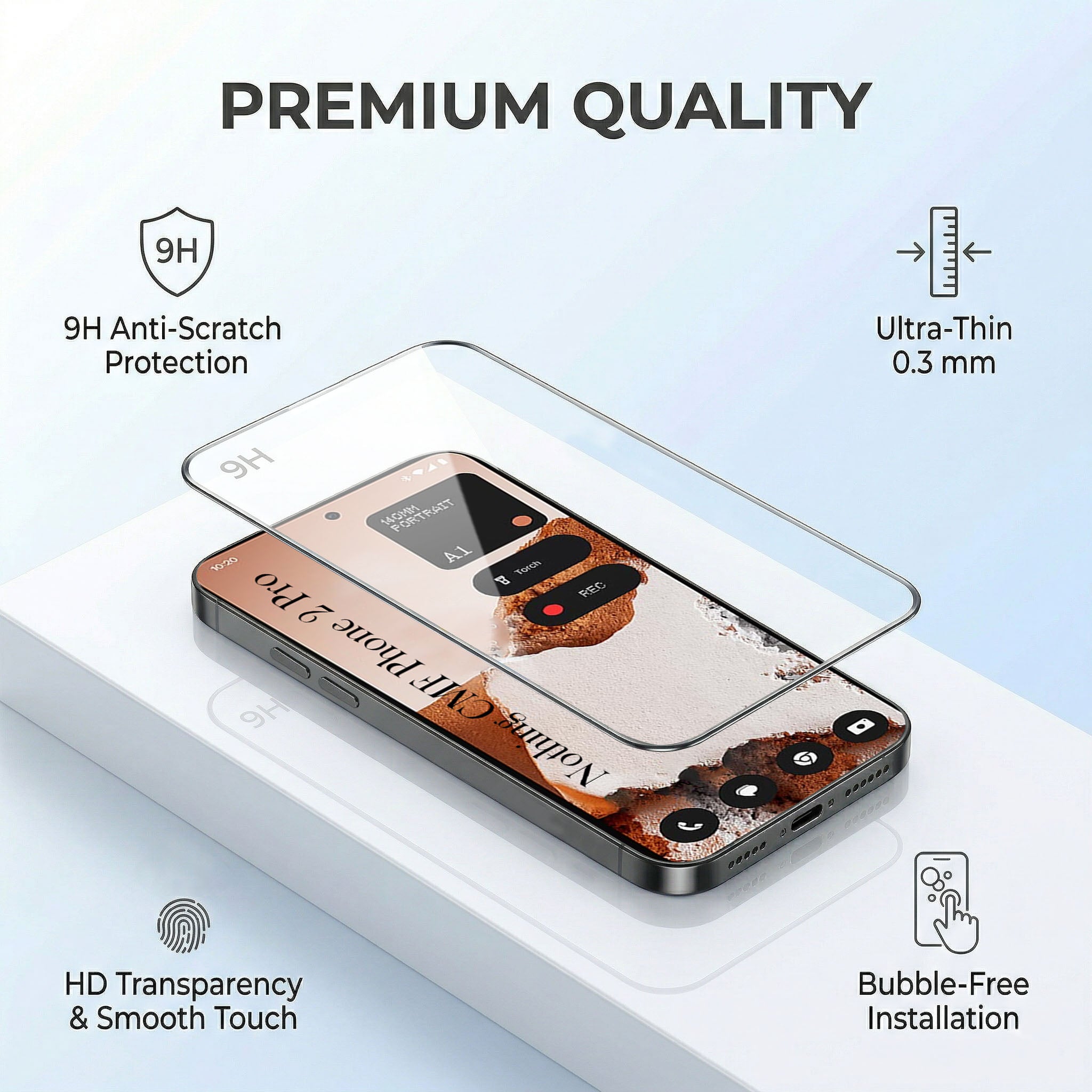 For Nothing CMF Phone 2 Pro Combo with Back Cover and 9H Tempered Glass (Lifetime Anti-Yellow | Crystal Clear Shockproof | Oleophobic Coating Screen Glass)
