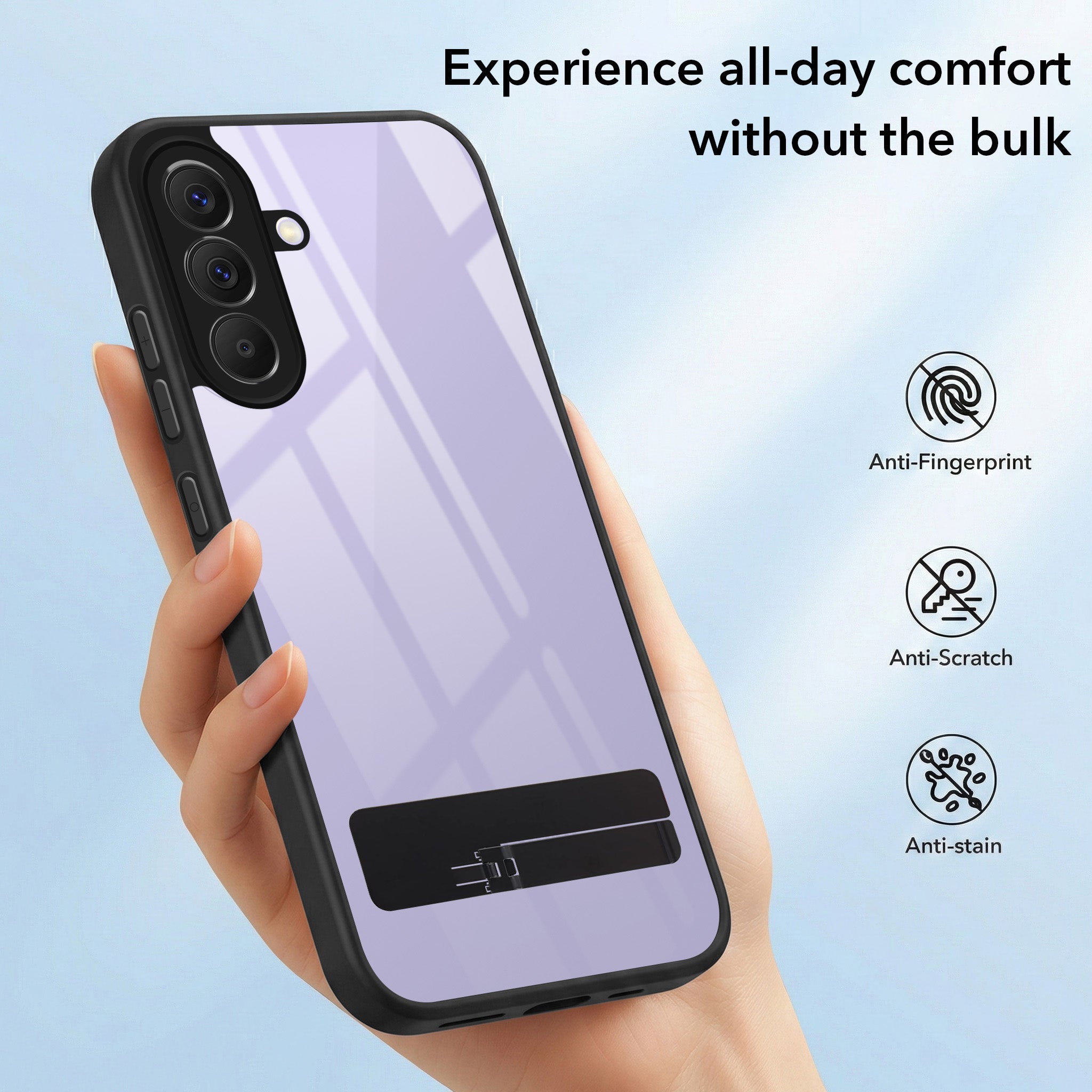 For Samsung Galaxy A57 5G Back Cover Case (Built-in Stand | Lifetime Anti Yellow | Kickstand Shockproof | Camera Protection | MagSafe Compatible)
