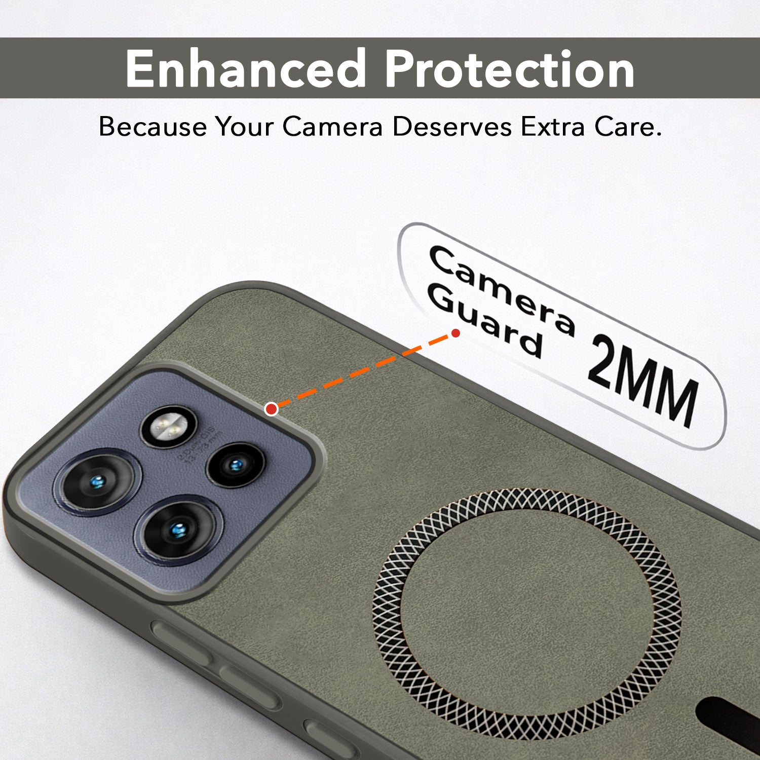 For Motorola Moto Edge 50 Neo Back Cover Case Leather Finish(MagSafe Compatible Wireless Charging | Soft Touch | Camera Bump Protection)