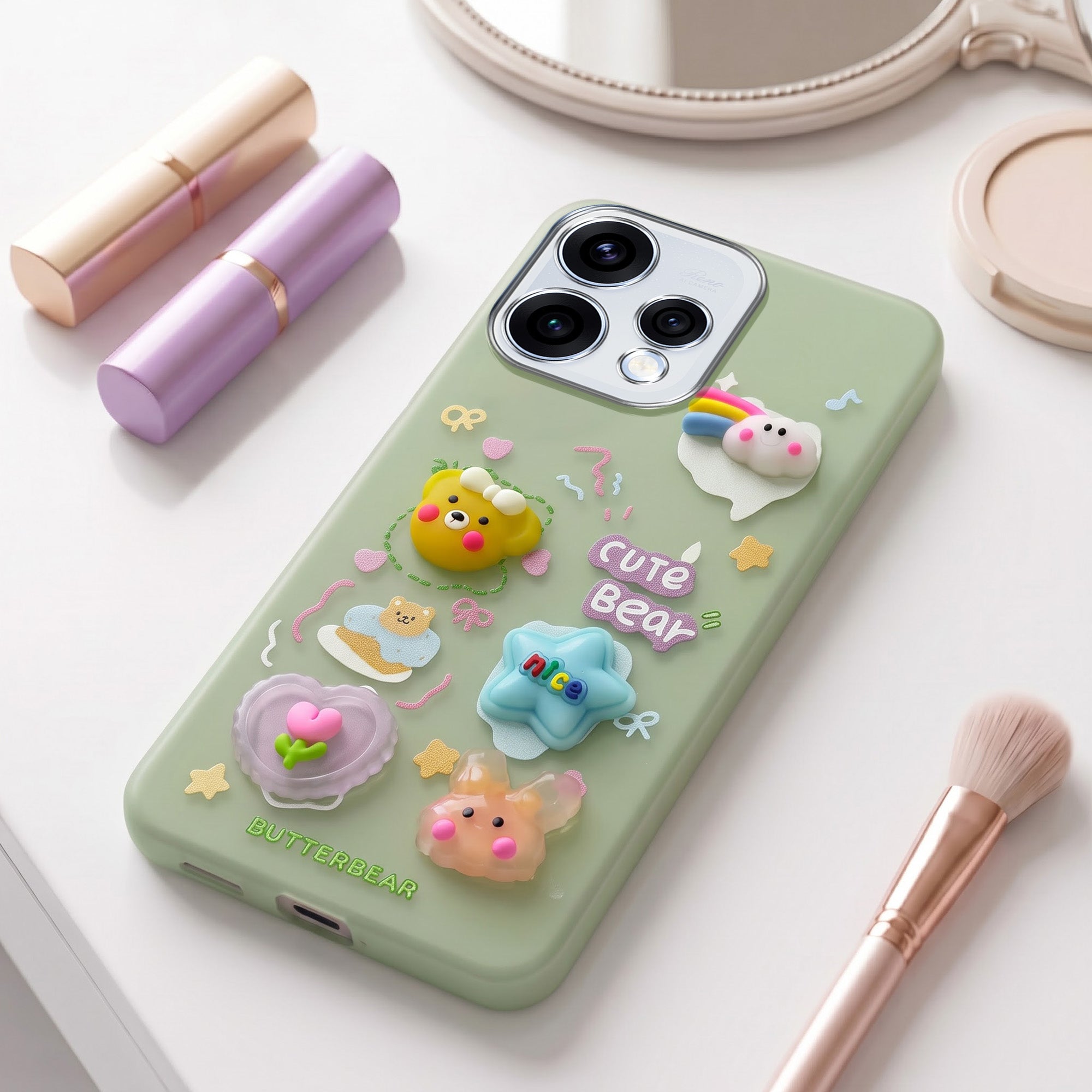 For Oppo Reno15 5G | Oppo Reno 15 5G Back Cover Case (3D Cute Cartoons | Hard Back Side Soft | Matte Premium Finish | HD Printing)