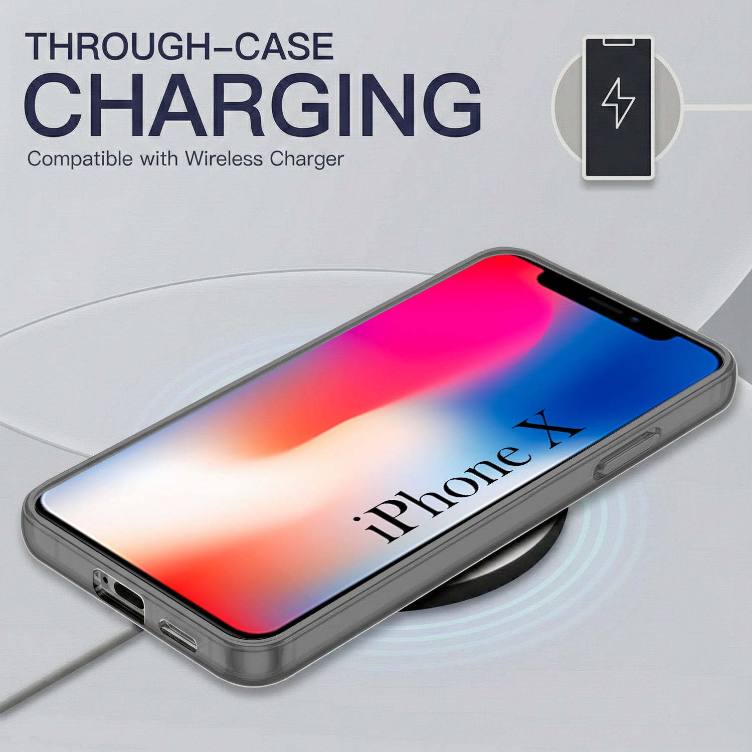 For Apple iPhone X Back Cover Case Silicone (Slim Paper Thin | Camera Protection Bump | Minimalist Professional | Soft Flexible)