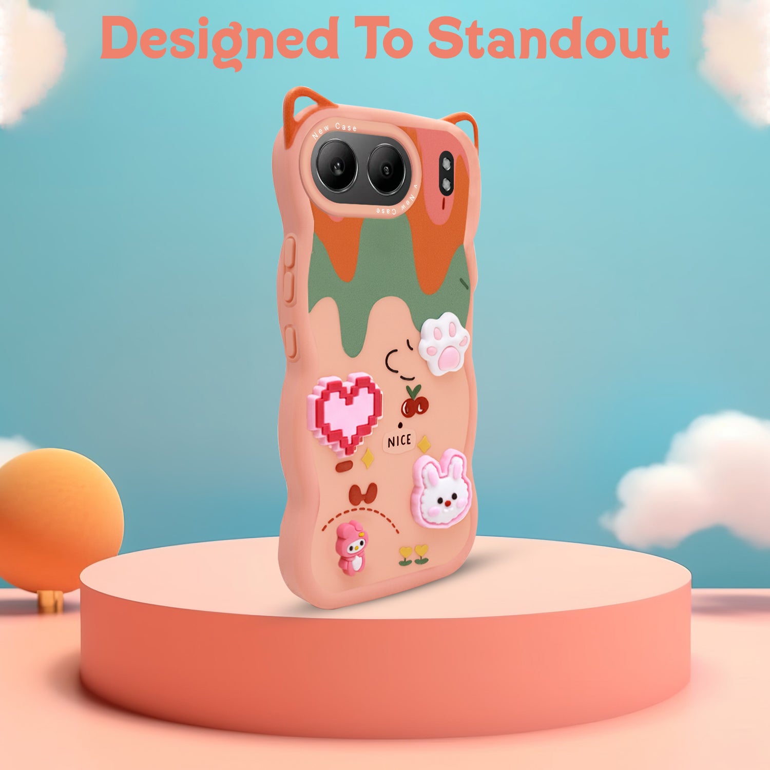 For Oneplus Nord 4 Back Case Cover Strap (3D embossed Figures | Strap Holder | 360* Soft Cushion with Camera Bump)