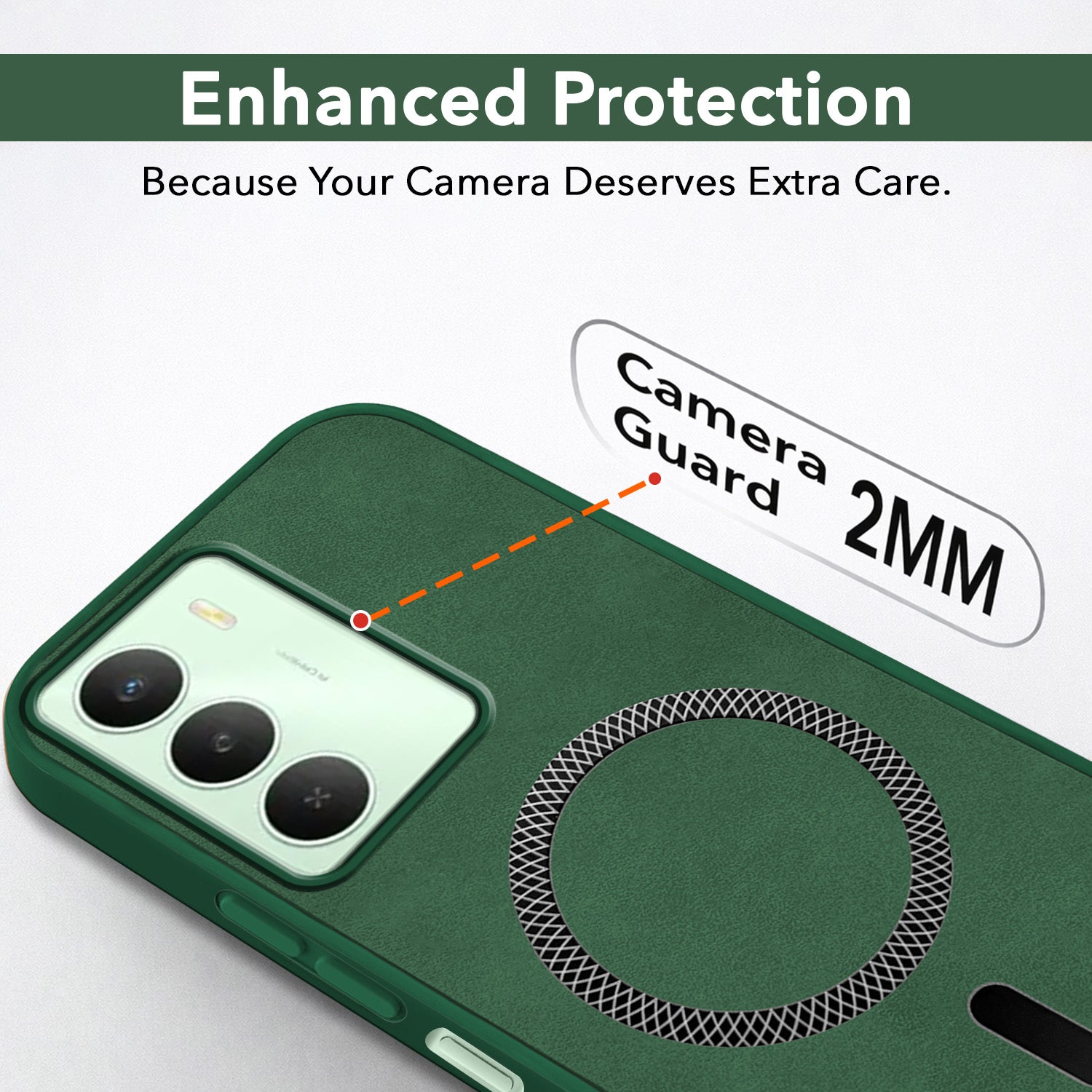 For Realme C73 Back Cover Case Leather Finish (MagSafe Compatible Wireless Charging | Soft Touch | Camera Bump Protection)
