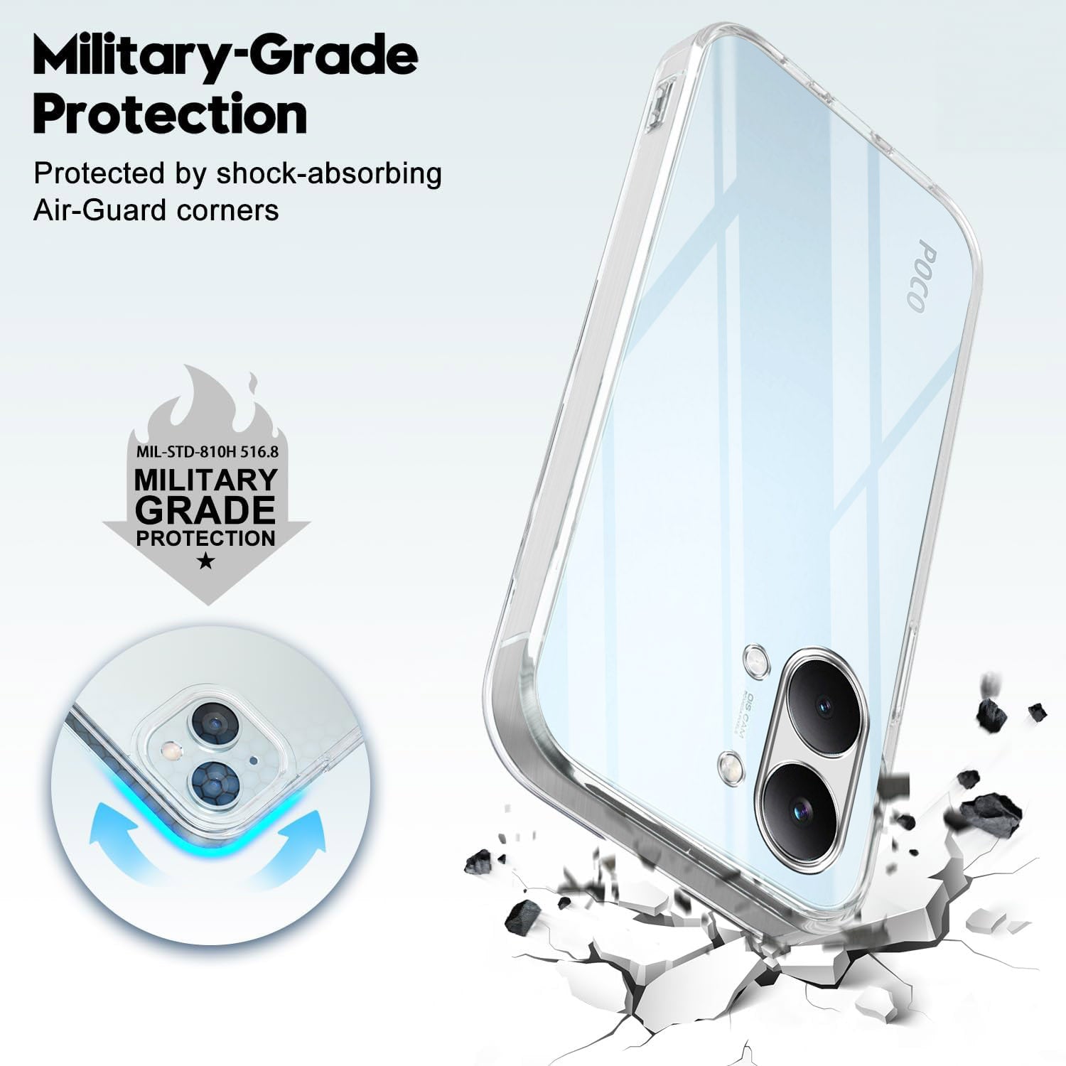 For Poco X8 Pro Max 5G Back Cover Case Silicone (Clear Shockproof Case with Camera Protection | Soft and Flexible | Transparent)