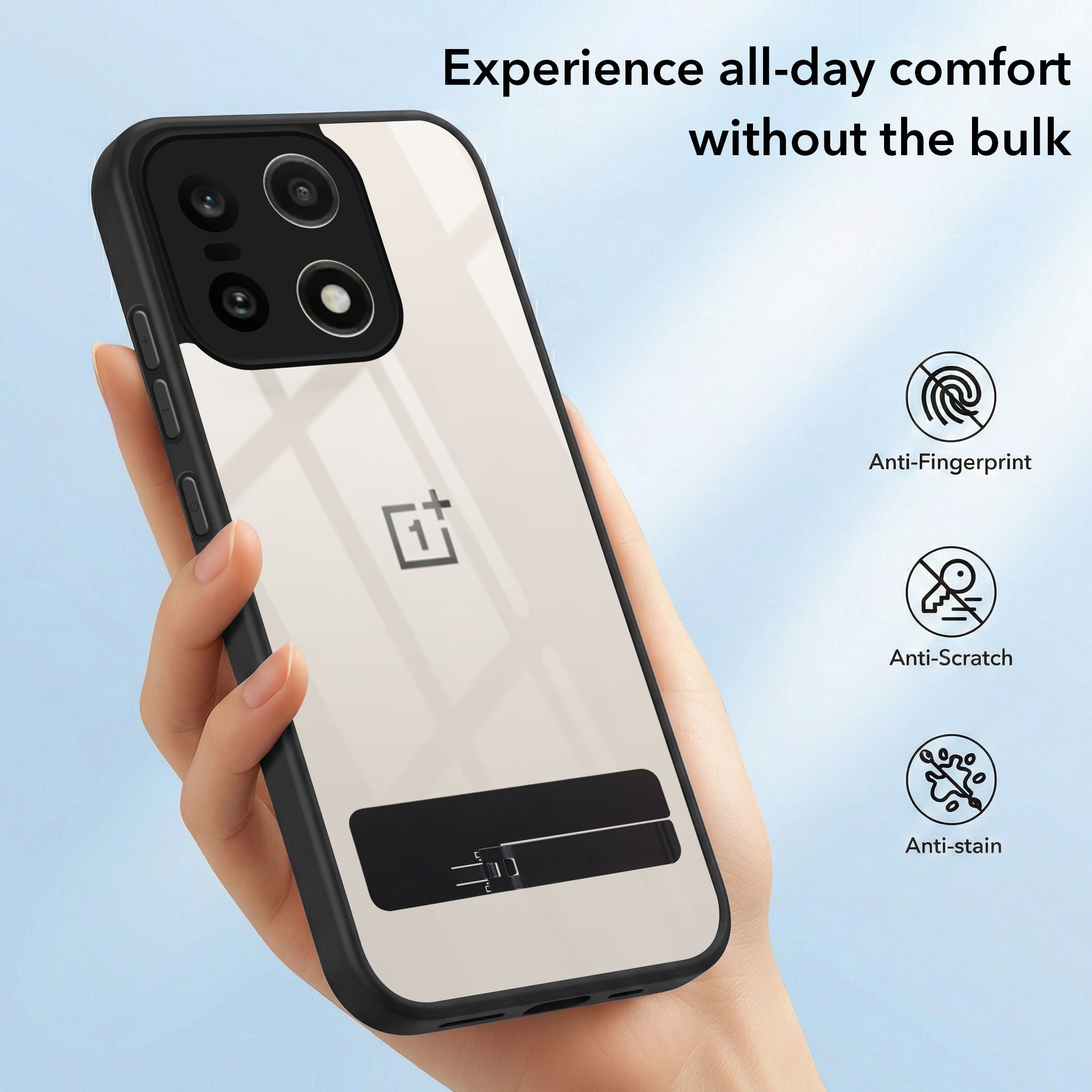 For OnePlus 15 5G Back Cover Case (Built-in Stand | Lifetime Anti Yellow | Kickstand Shockproof | Camera Protection | MagSafe Compatible)