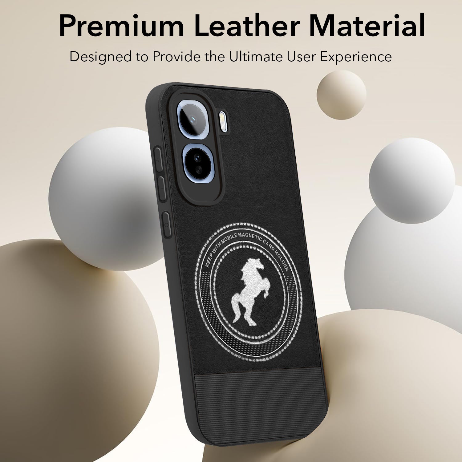 For Vivo T5 Pro 5G Back Cover Case PU Leather Finish (Professional Minimalist Texture | MagSafe Compatile | Camera Protection | Sleek Sober Formal) (Copy)