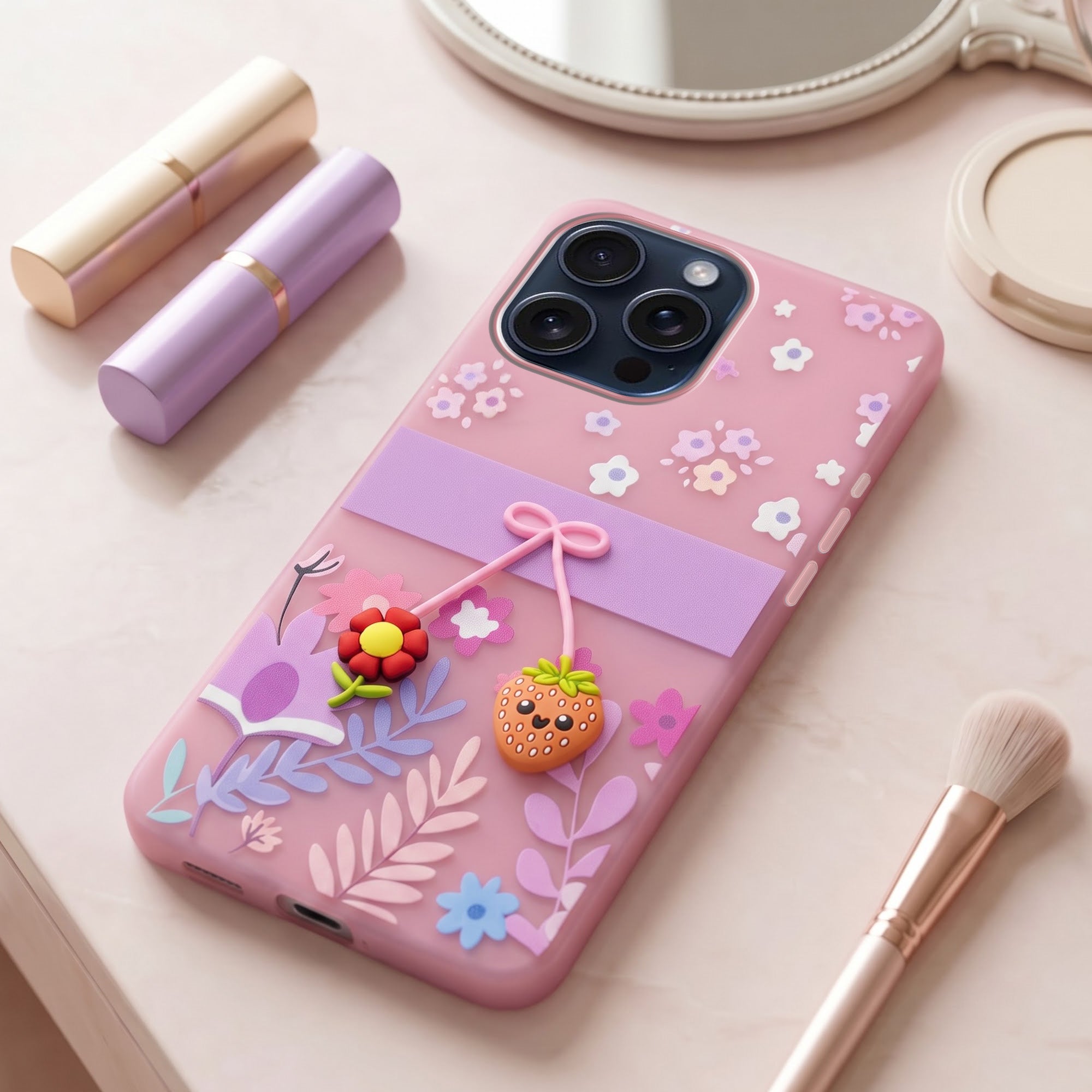 For Apple iPhone 15 Pro Max Back Cover Case (3D Cute Cartoons | Hard Back Side Soft | Matte Premium Finish | HD Printing)