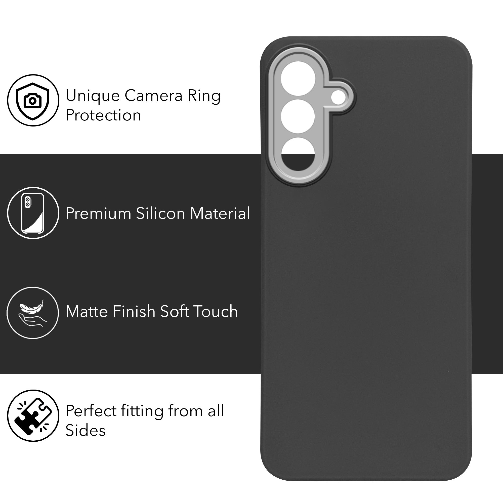 For Samsung Galaxy A26 5G Back Cover Case Matte Silicone (Dual Colour |Full Camera Protection | Sleek and Professional)