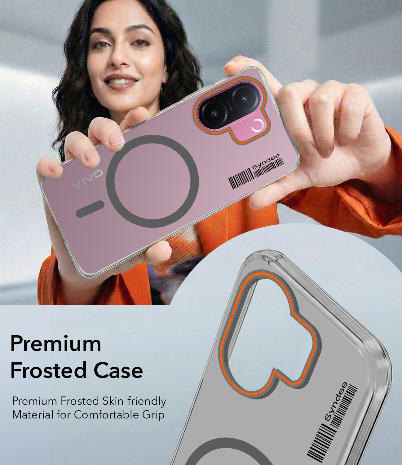 For Vivo V60e Back Cover Case (Soft Touch | Camera Bump Protection | MagSafe Compatible | Matte Finish)