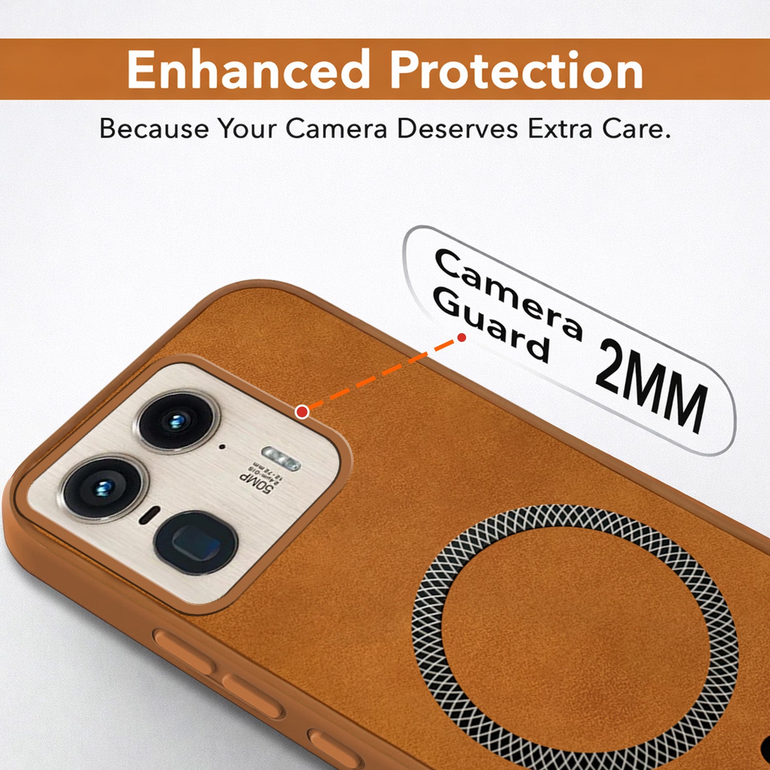 For Motorola Moto Edge 50 Ultra 5G Back Case Cover Leather Finish (MagSafe Compatible Wireless Charging | Soft Touch | Camera Bump Protection)