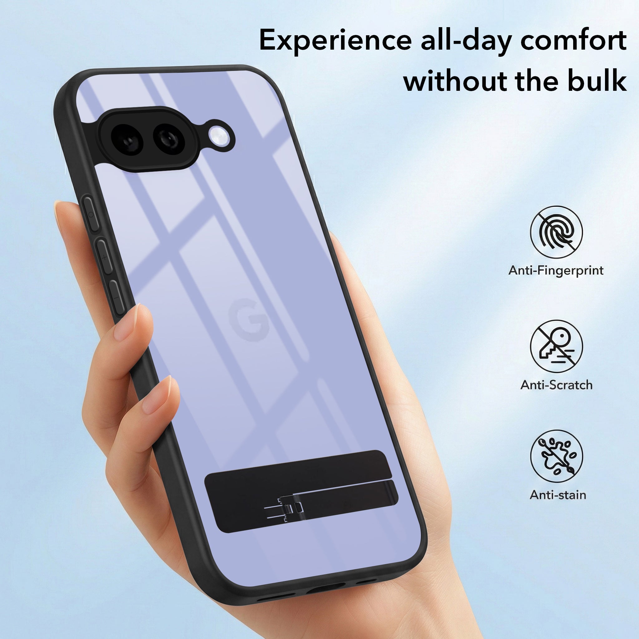 For Google Pixel 9A Back Cover Case (Built-in Stand | Lifetime Anti Yellow | Kickstand Shockproof | Camera Protection | MagSafe Compatible)