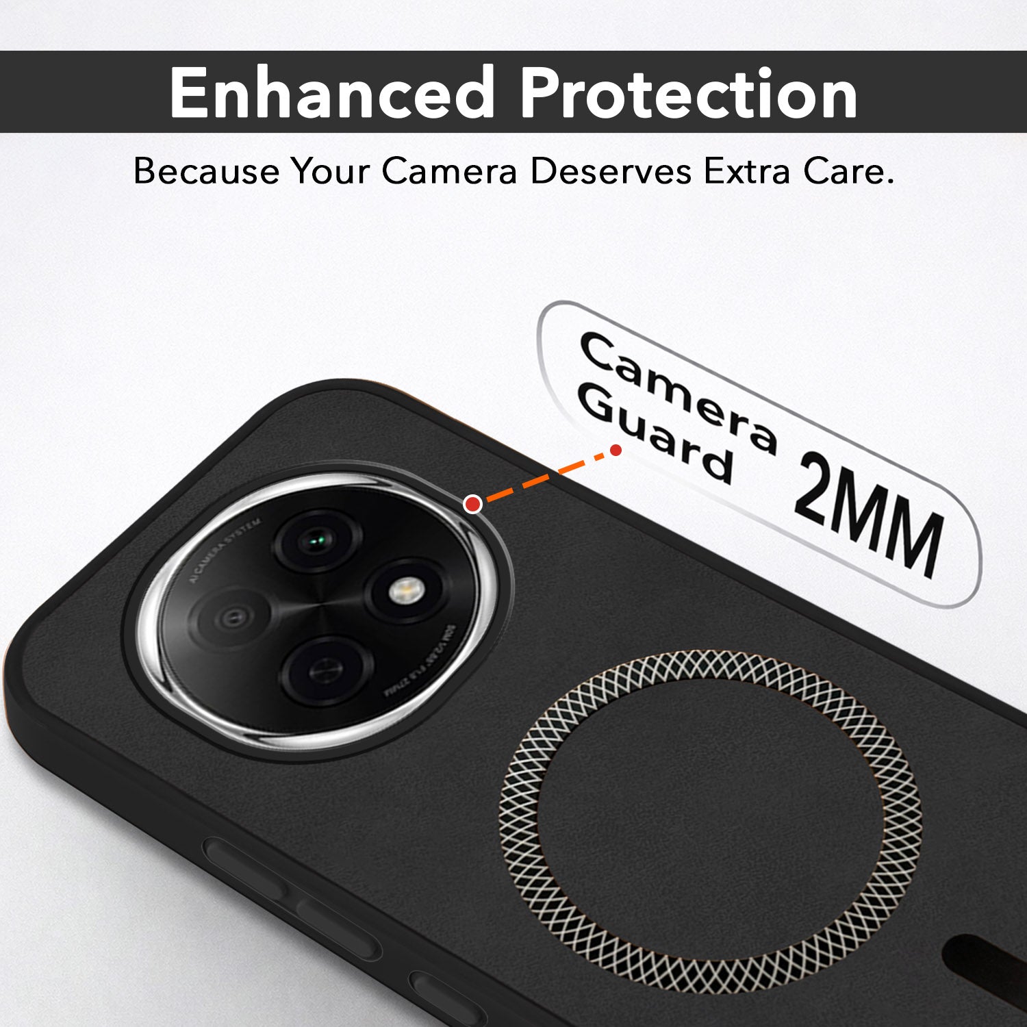 For Oppo F29 Pro Back Cover Case Leather Finish (MagSafe Compatible Wireless Charging | Soft Touch | Camera Bump Protection)