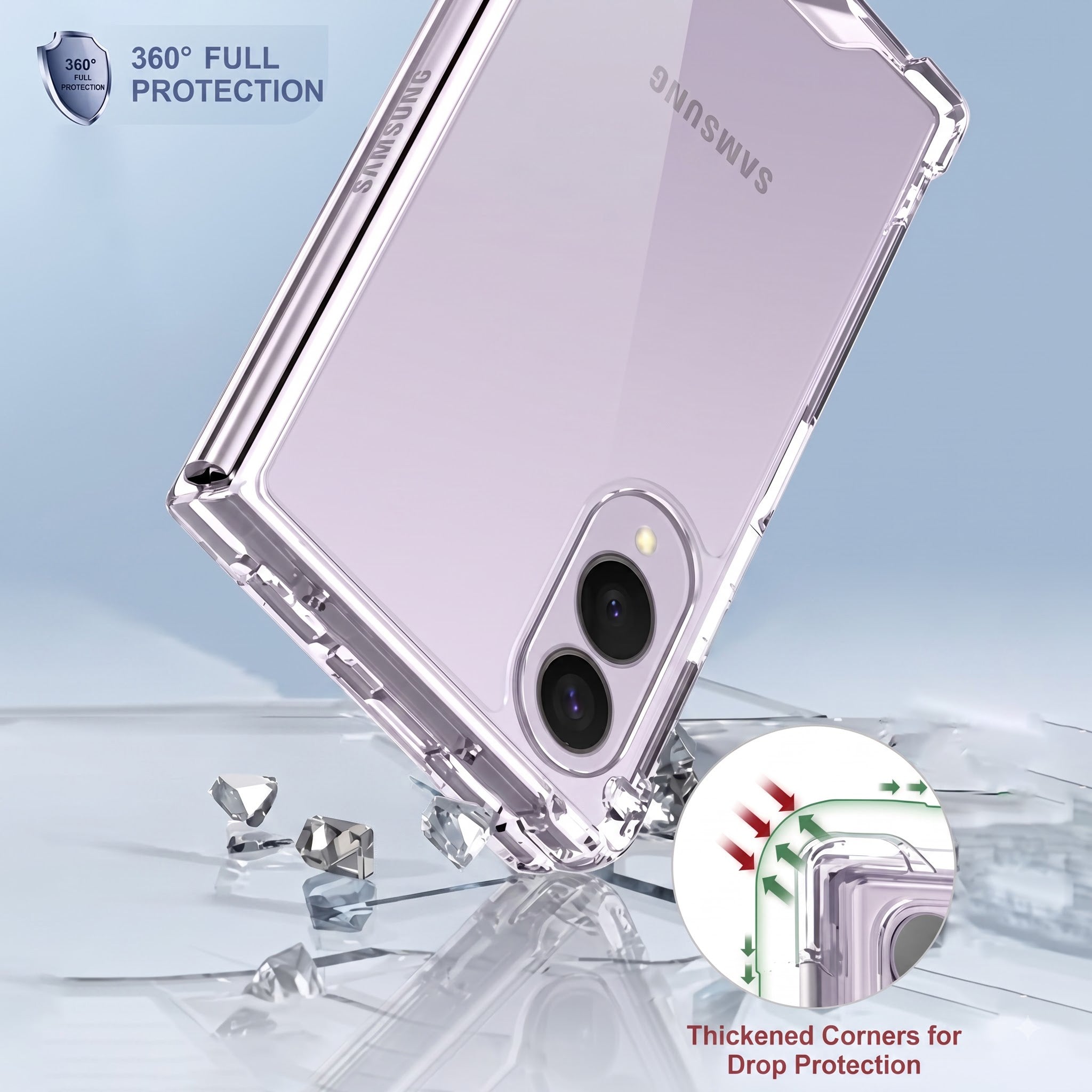 For Samsung Galaxy Z Fold 8 Back Cover Shockproof Crystal-Clear (Drop & Camera Protection | Hard Polycarbonate)