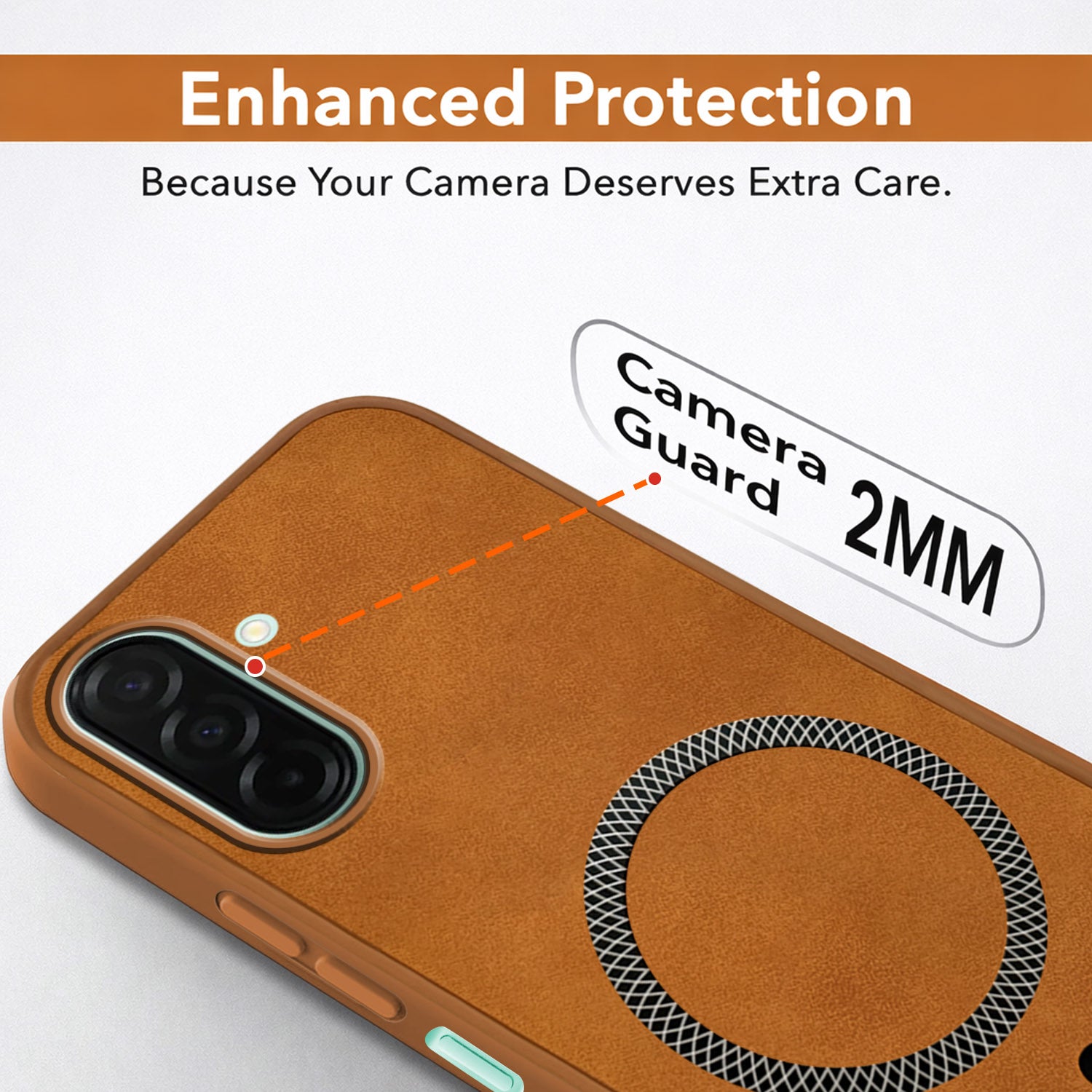For Samsung Galaxy A26 5G Back Cover Case Leather Finish (MagSafe Compatible Wireless Charging | Soft Touch | Camera Bump Protection)
