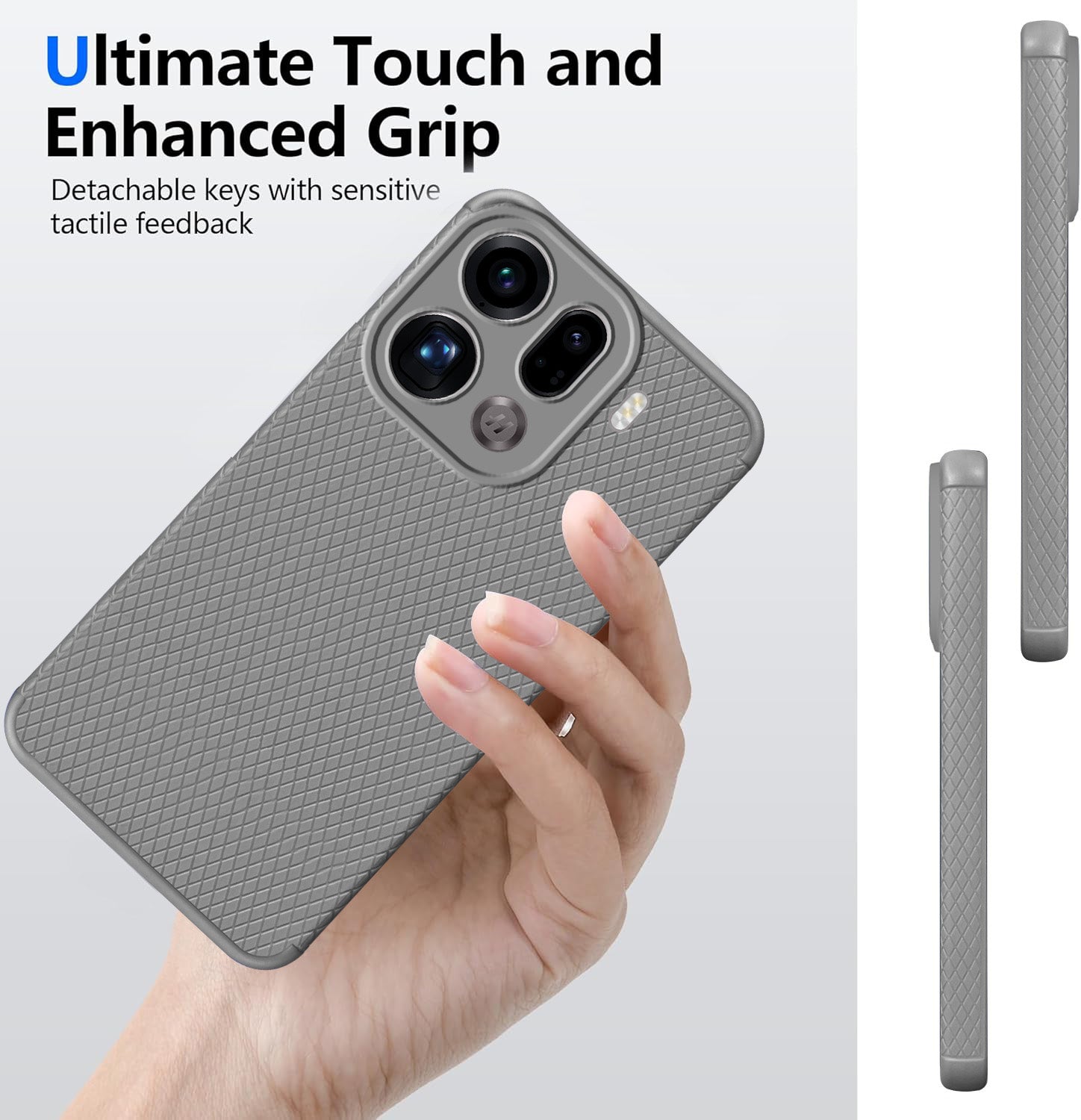 For Oppo Find X9 Pro Back Cover Case Liquid Silicone (Camera Protection | Side Grip Texture | Soft and Flexible)