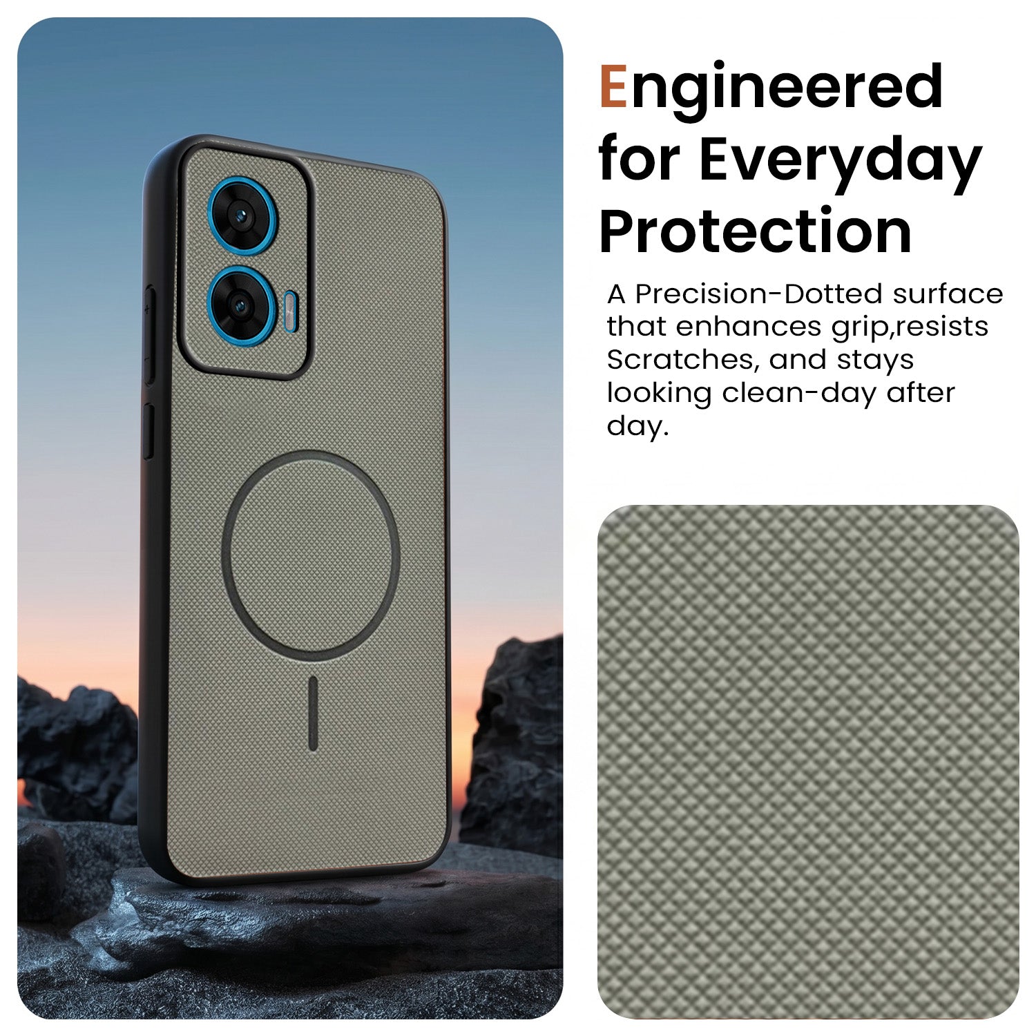 For Motorola Moto G96 Back Cover Case PU Leather (Texture Grip Design | Professional Minimalist | Camera Protection | Soft and Flexible)
