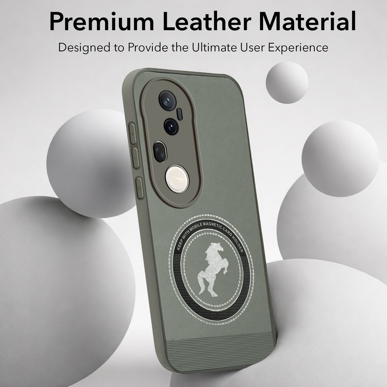 For Vivo T4 Ultra Back Cover Case PU Leather Finish (Professional Minimalist Texture | MagSafe Compatile | Camera Protection | Sleek Sober Formal)