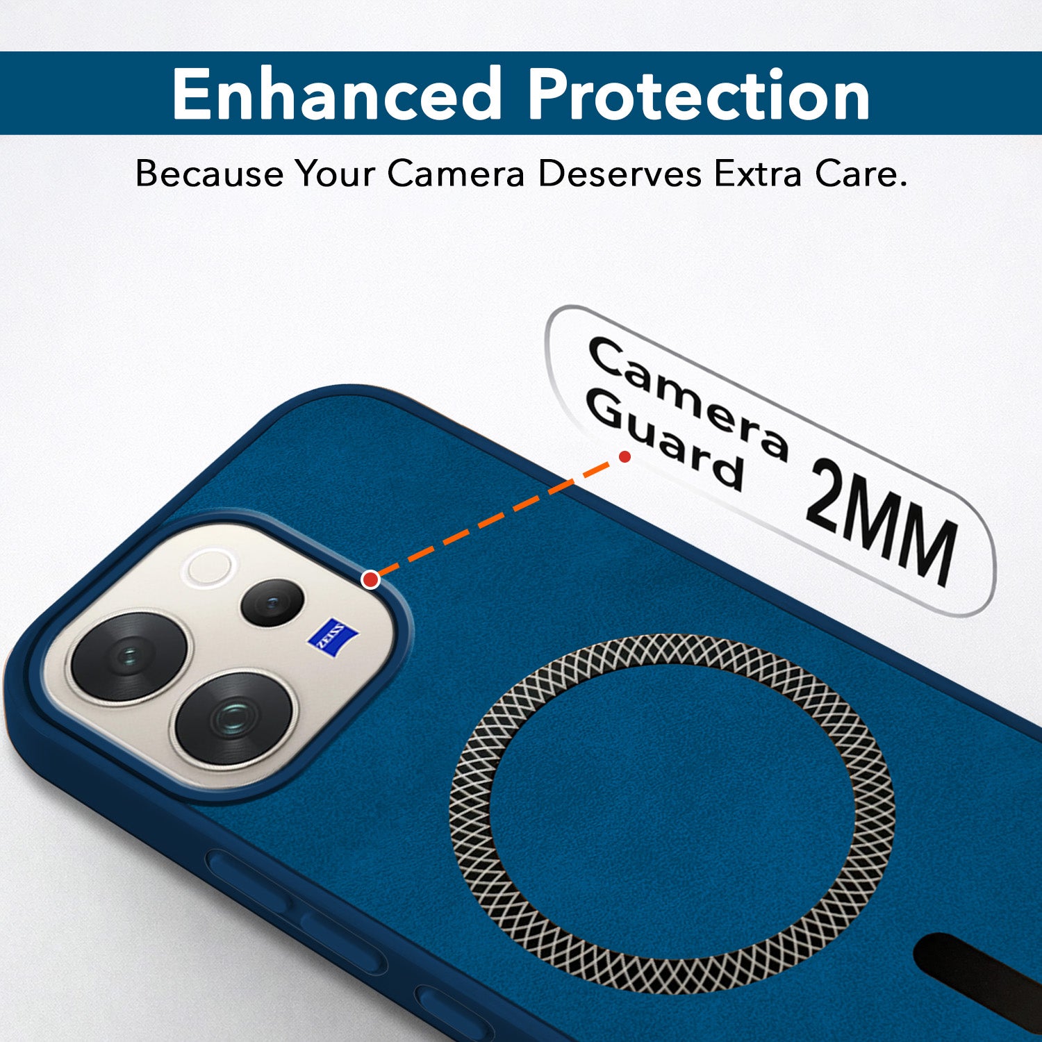 For Vivo V70 | Vivo V70 Elite 5G Back Cover Case Leather Finish (MagSafe Compatible Wireless Charging | Soft Touch | Camera Bump Protection)