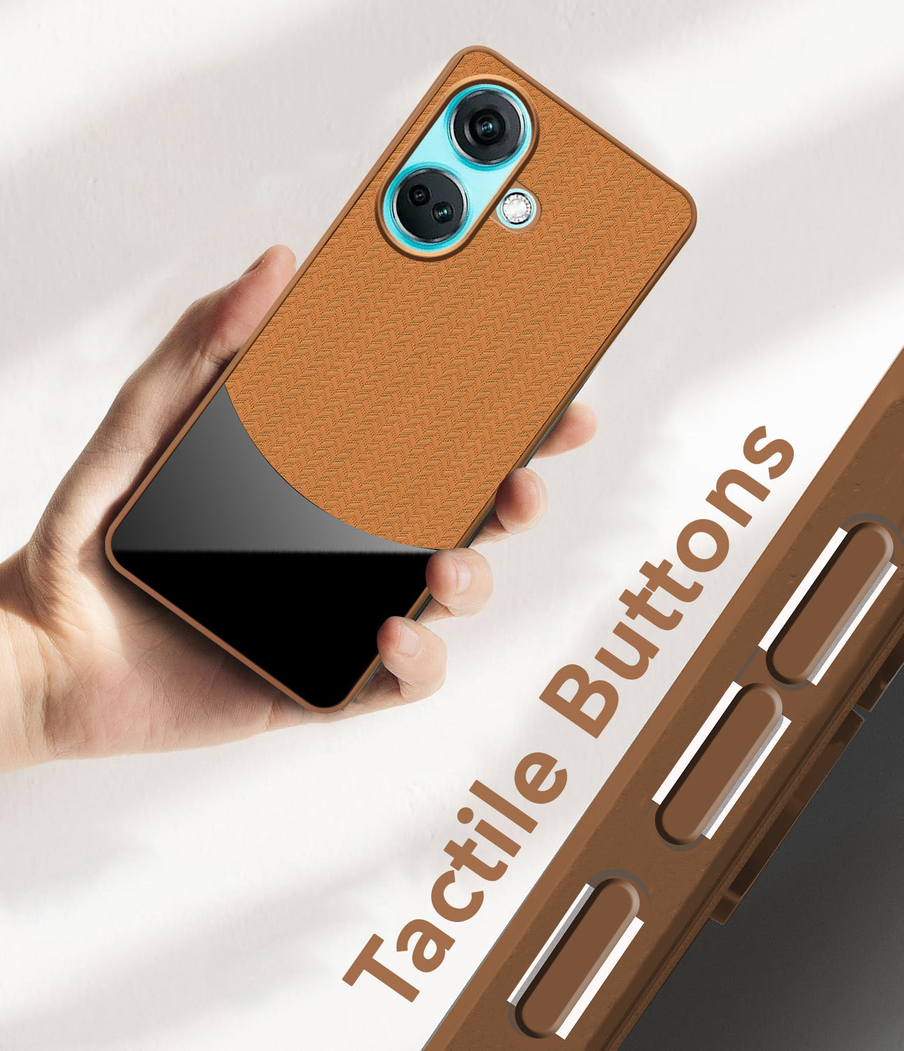 For OnePlus Nord CE 3 Back Cover Case (Elegant PU Leather Finish | Premium Minimalist Professional | Camera Protection Bump)