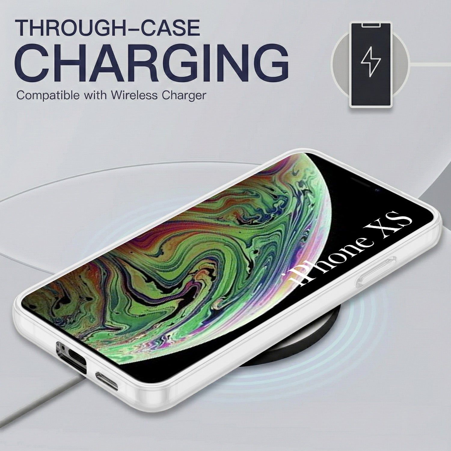 For Apple iPhone Xs Back Cover Case Silicone (Slim Paper Thin | Camera Protection Bump | Minimalist Professional | Soft Flexible)