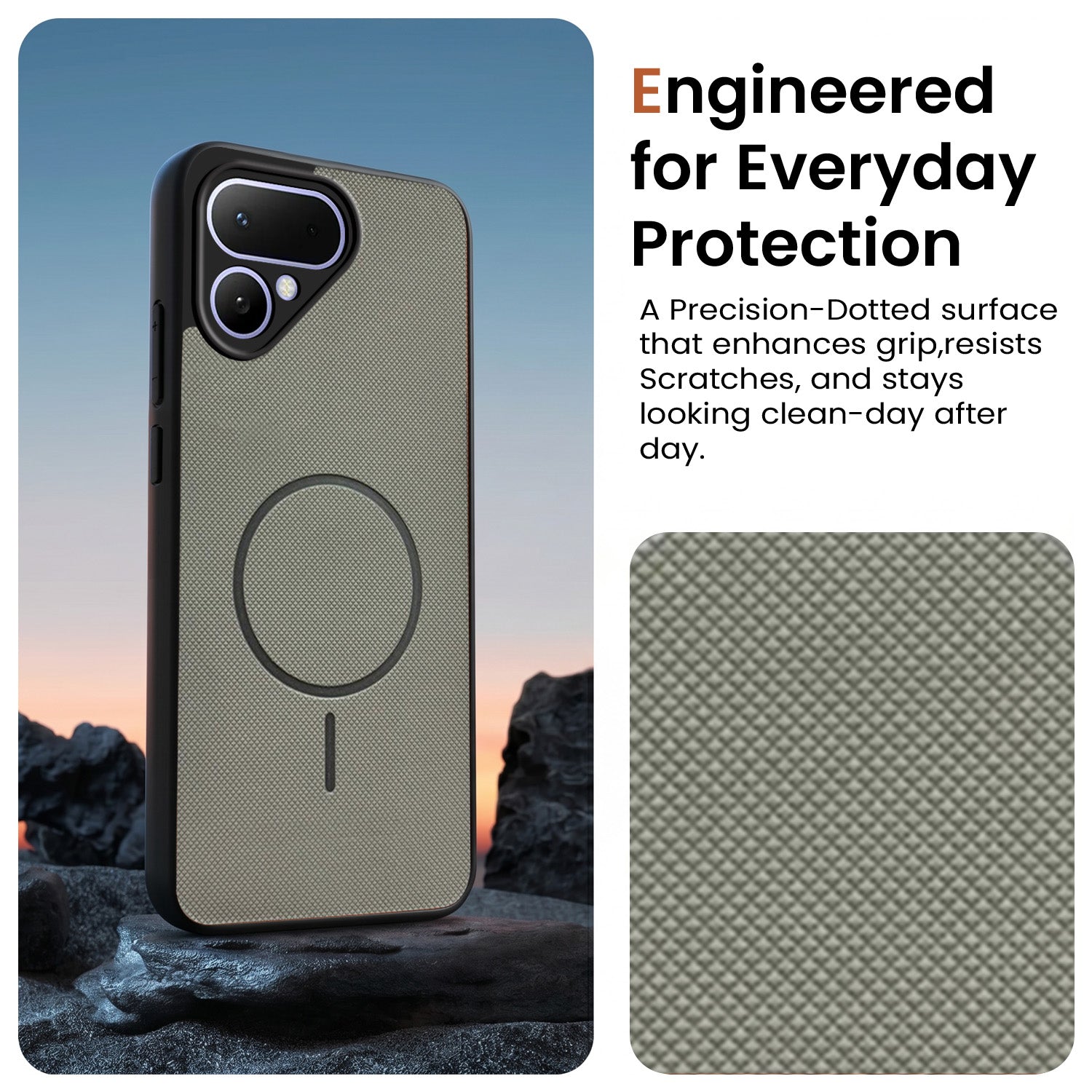 For Tecno Pova Curve 2 Back Cover Case PU Leather (Texture Grip Design | Professional Minimalist | Camera Protection | Soft and Flexible)
