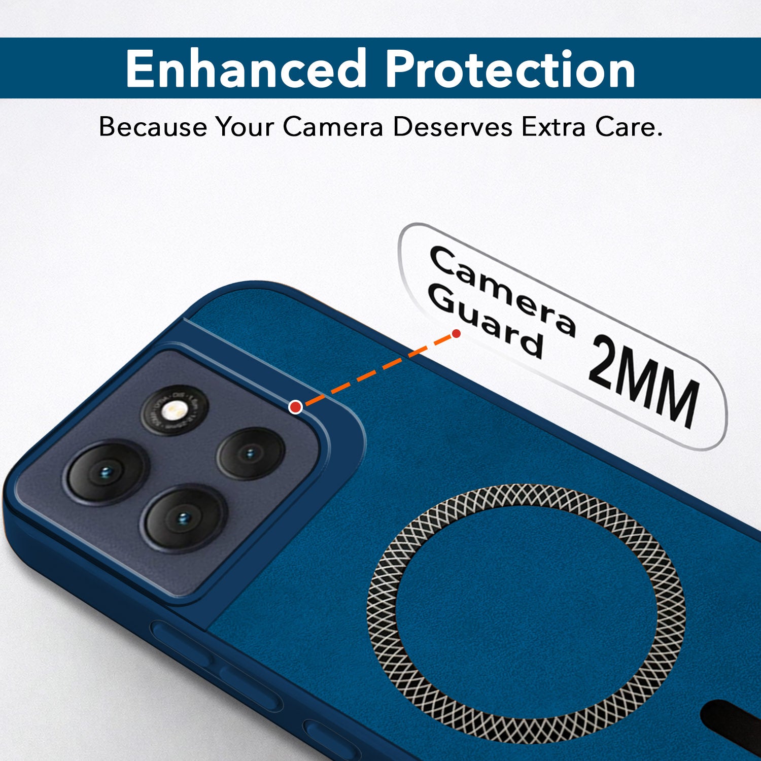 For Motorola Moto G86 Power Back Cover Case Leather Finish (MagSafe Compatible Wireless Charging | Soft Touch | Camera Bump Protection)